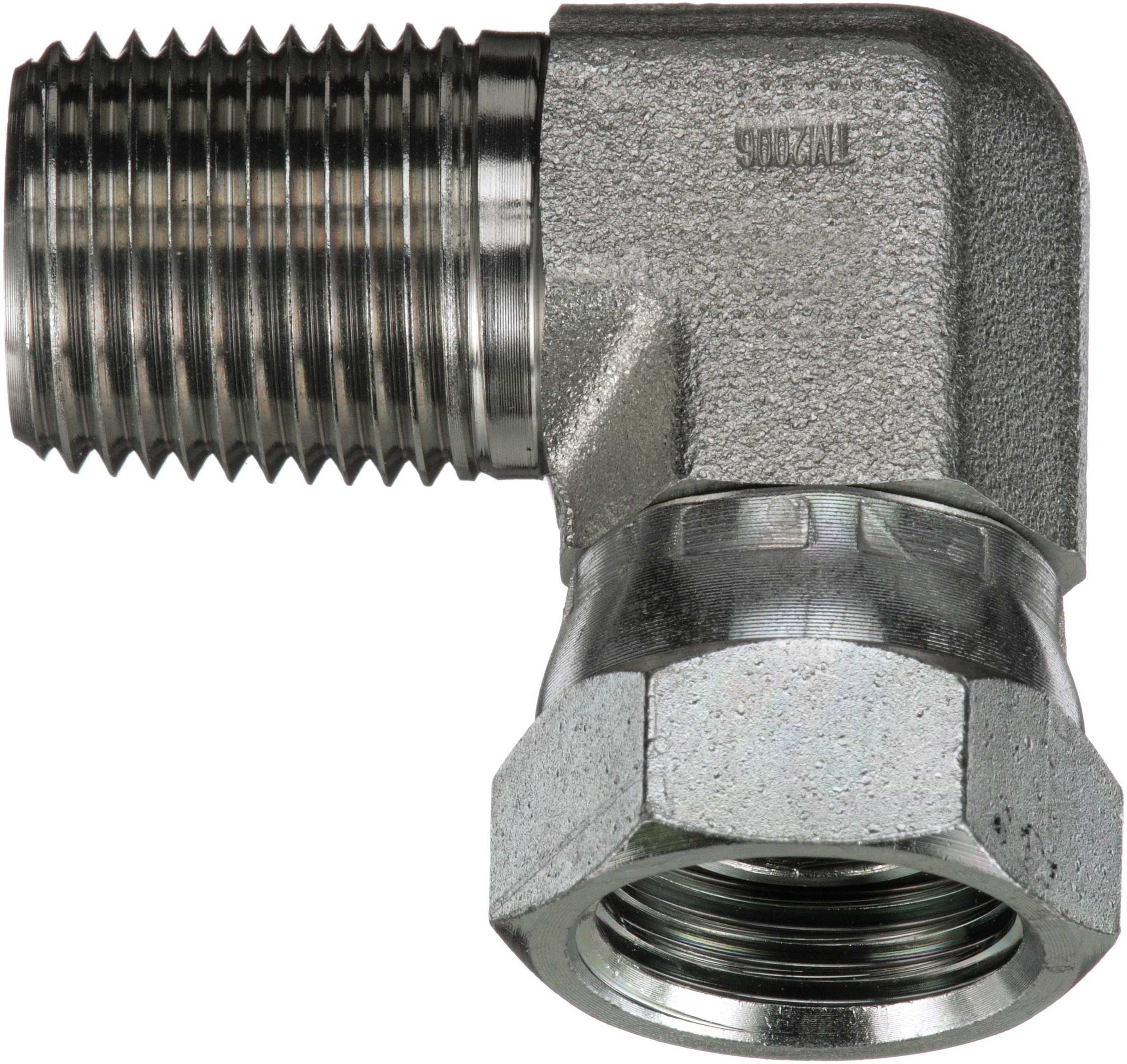 Gates G601441208 Male Pipe NPTF to Female Pipe Swivel NPSM - 90 (SAE to SAE)