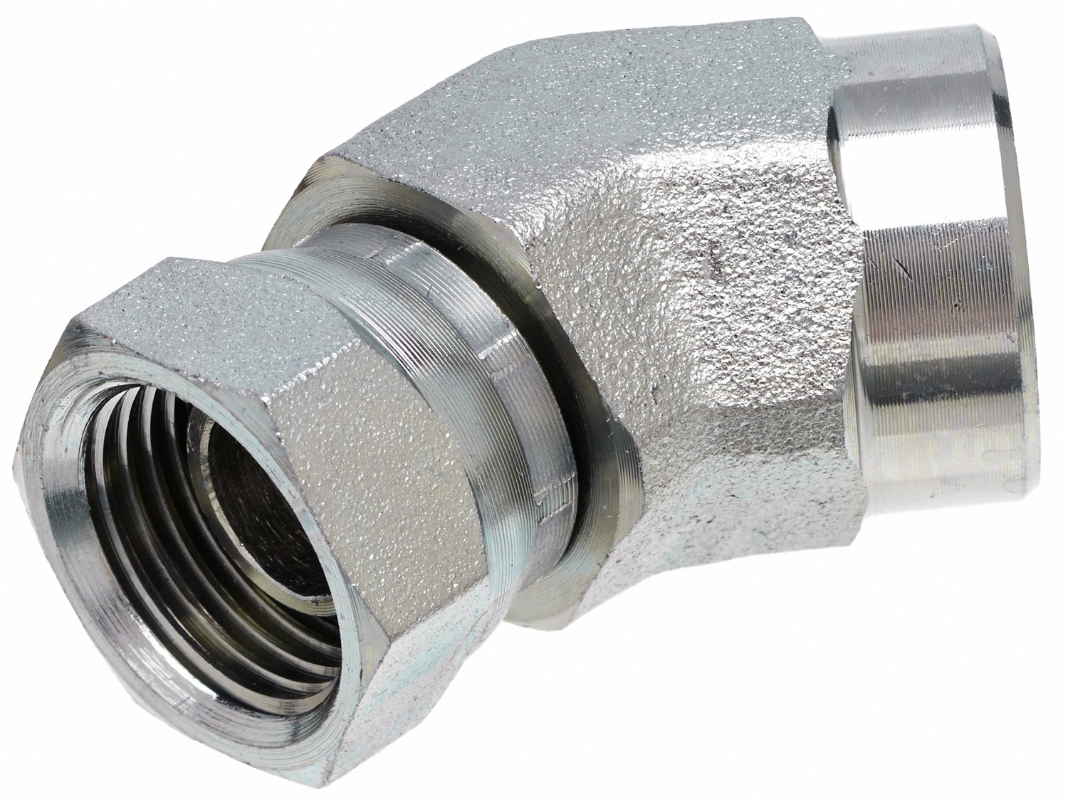 Gates G60162-0404 Female Pipe NPTF to Female Pipe Swivel NPSM - 45 (SAE to SAE)