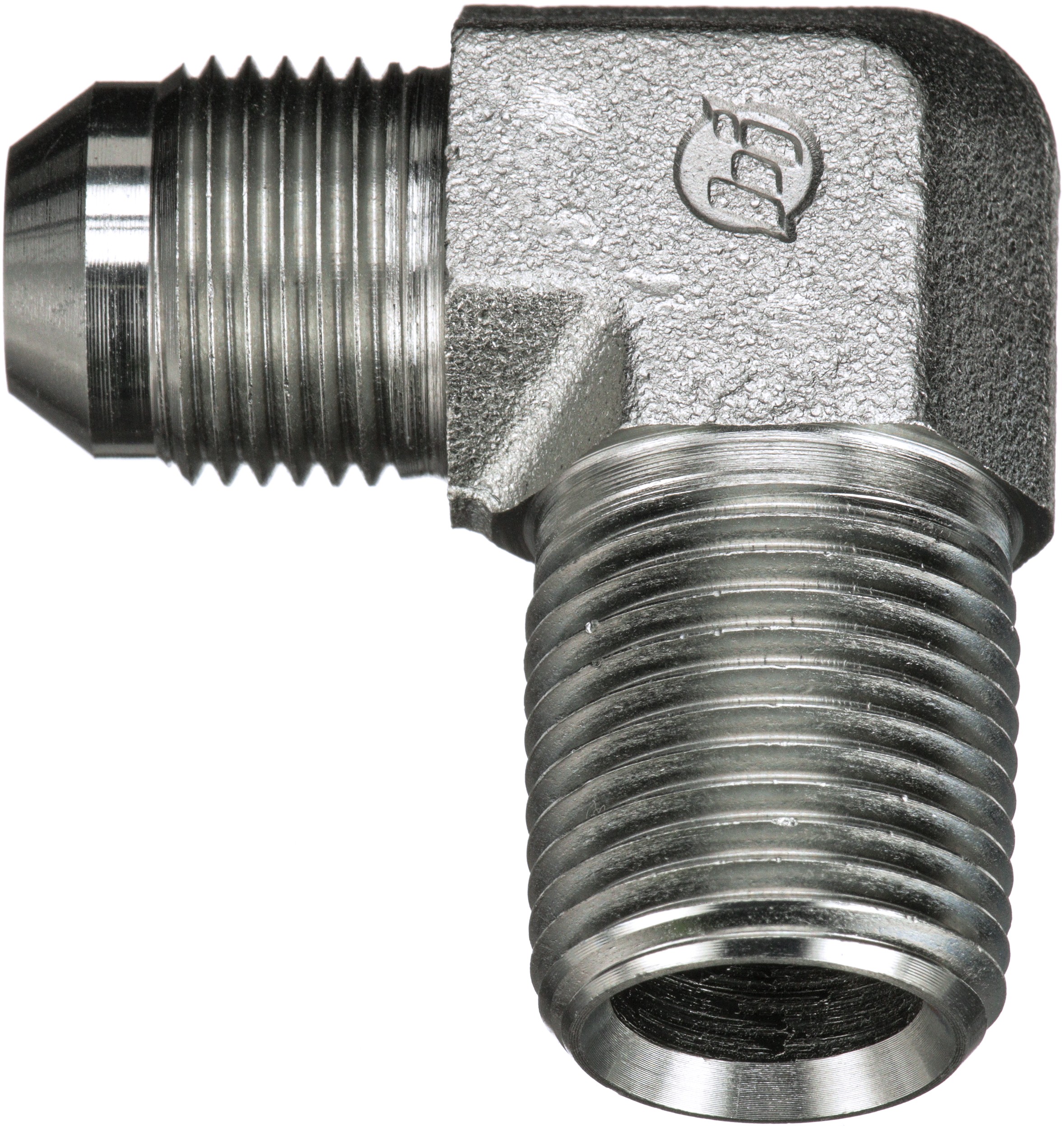 Gates G604990806 Male JIC 37 Flare to Male Pipe NPTF - 90 (SAE to SAE)