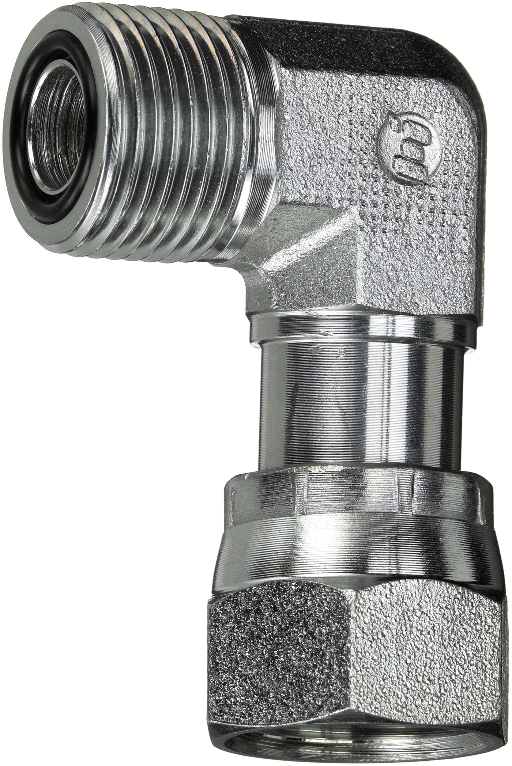 Gates G607240606 Male Flat-Face O-Ring to Female Flat-Face Swivel - 90 (SAE to SAE)