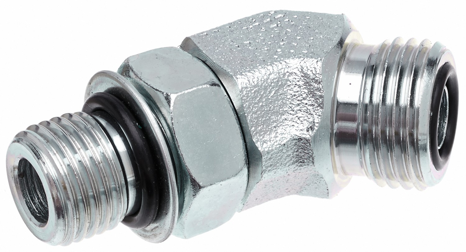 Gates G608050808 Male Flat-Face O-Ring to Male O-Ring Boss - 45 (SAE to SAE)