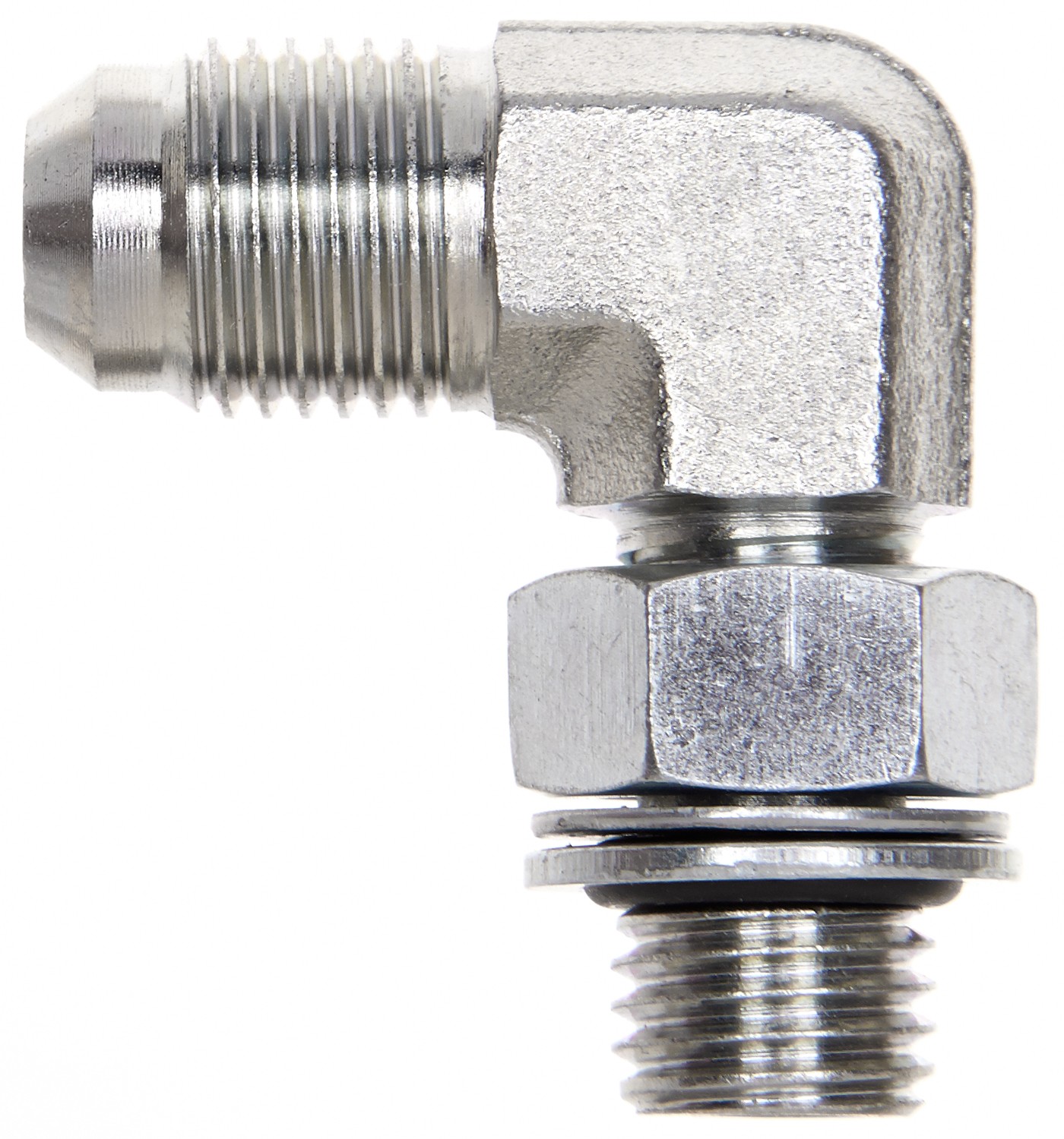 Gates G63160-1204 Male Metric with O-Ring to Male JIC 37 Flare - 90 (Metric Conversion)