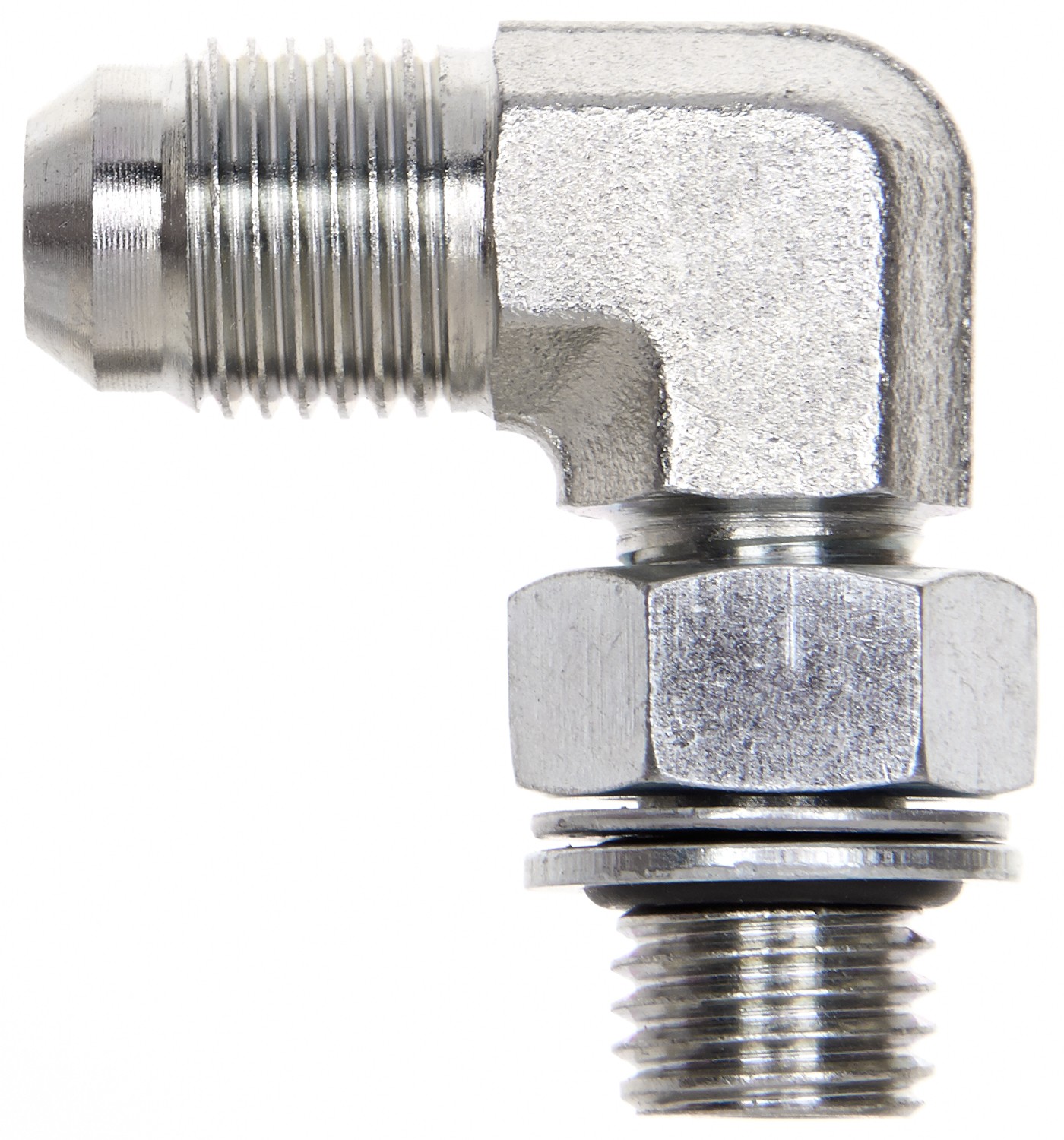 Gates G63160-1810 Male Metric with O-Ring to Male JIC 37 Flare - 90 (Metric Conversion)