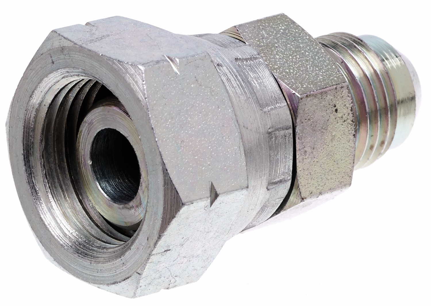 Gates G63450-1506 Female DIN 24 Cone Swivel-Light Series to Male JIC 37 Flare (Metric Conversion)