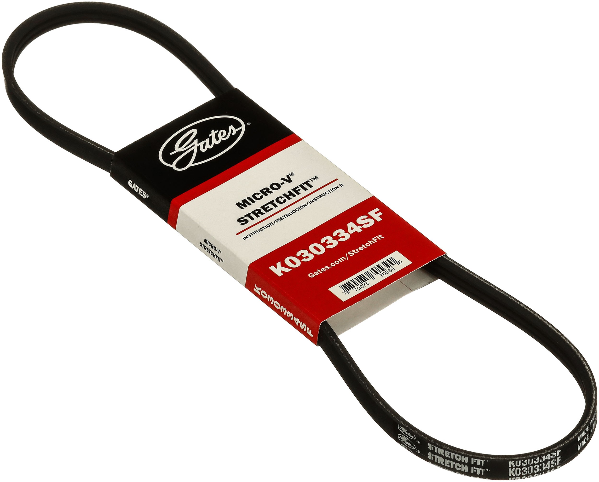 Gates K030334SF Stretch Fit Micro-V Serpentine Drive Belt