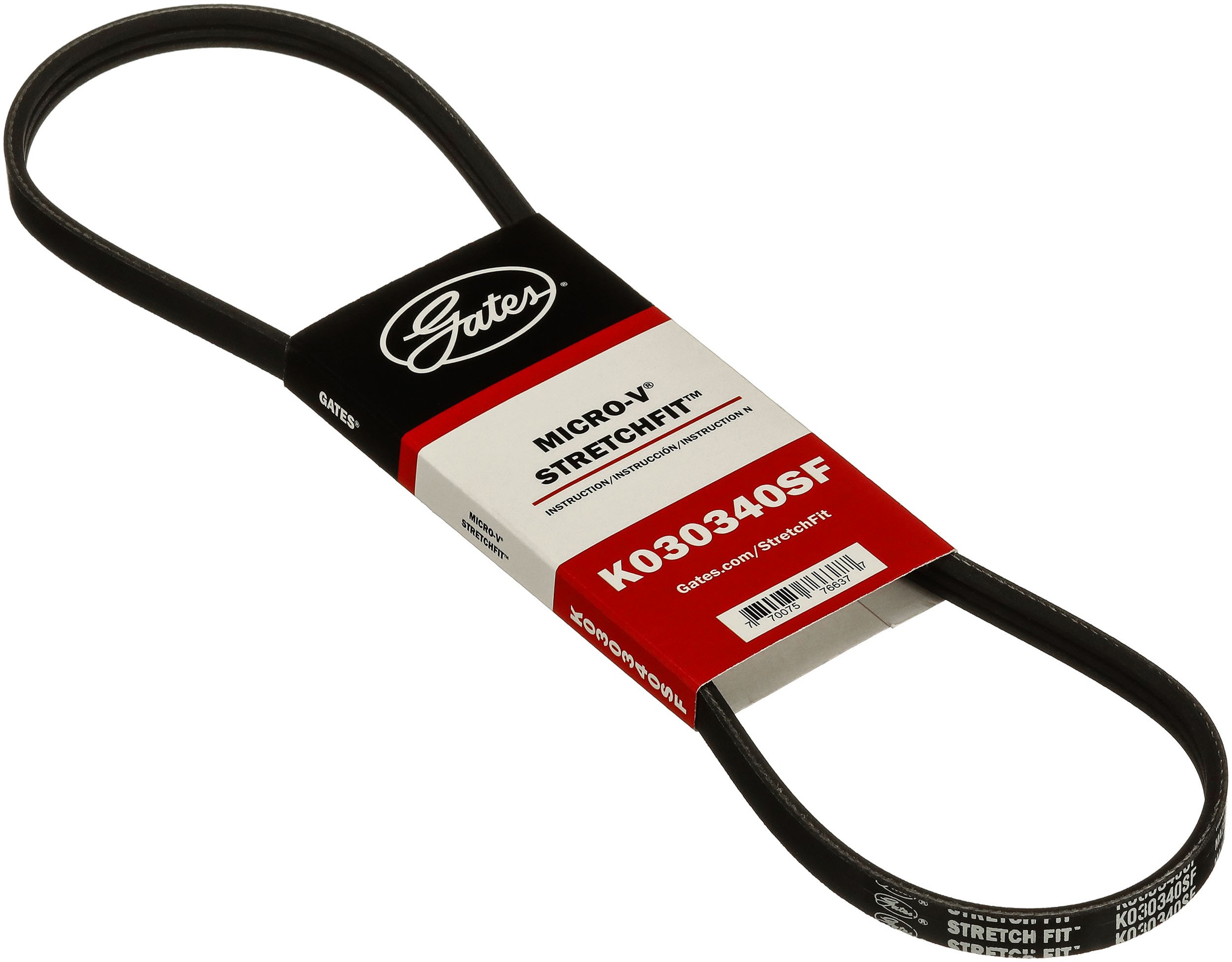 Gates K030340SF Stretch Fit Micro-V Serpentine Drive Belt