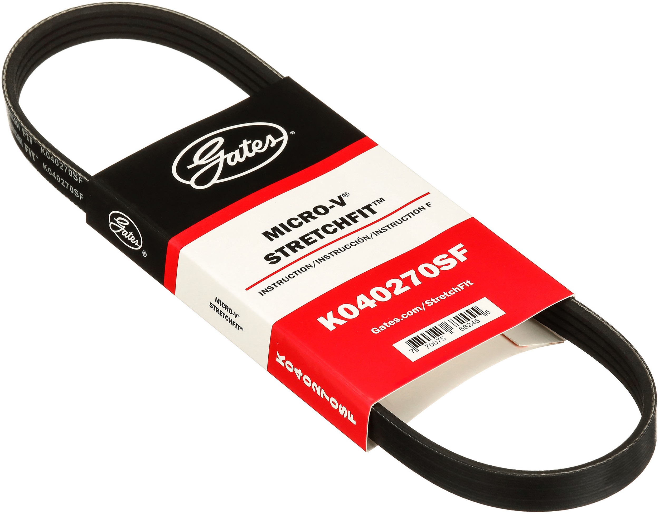 Gates K040270SF Stretch Fit Micro-V Serpentine Drive Belt