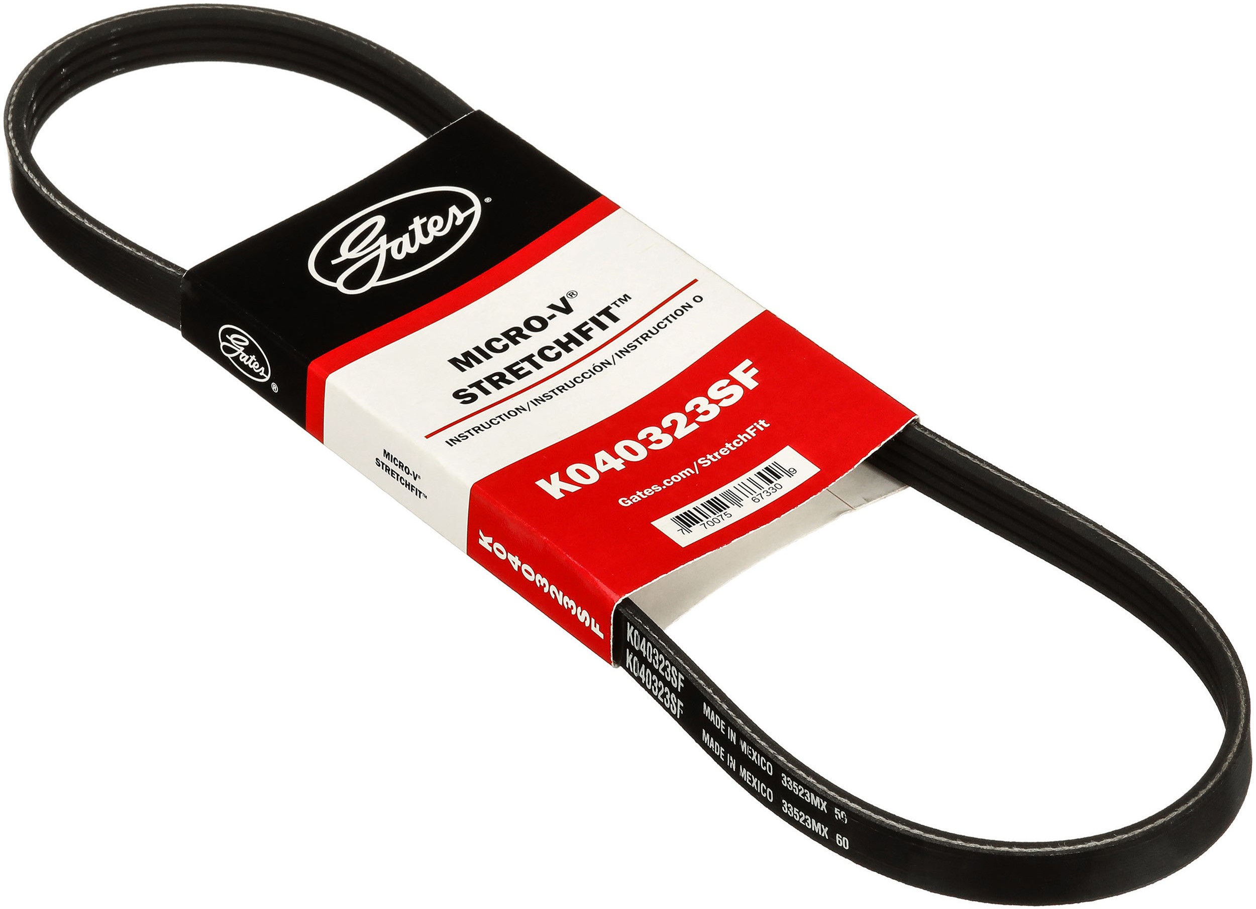 Gates K040323SF Stretch Fit Micro-V Serpentine Drive Belt