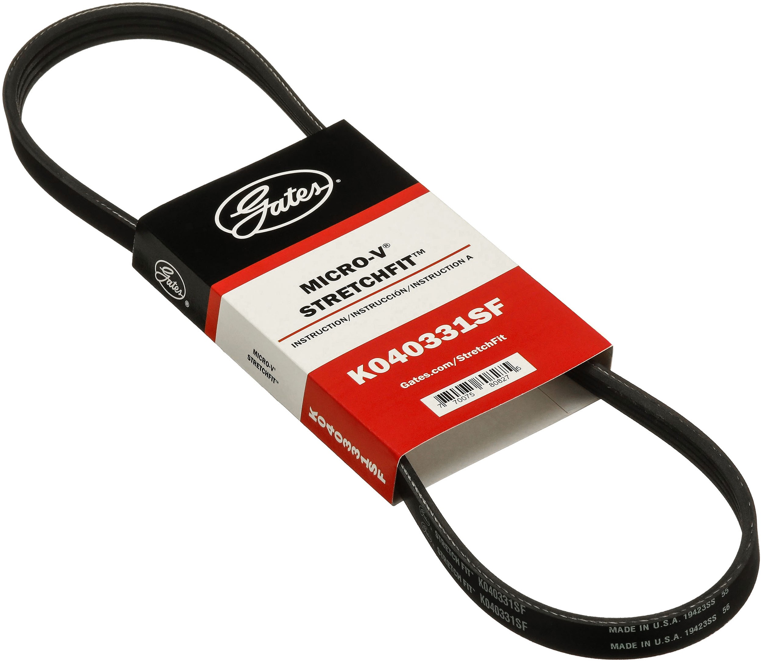 Gates K040331SF Stretch Fit Micro-V Serpentine Drive Belt