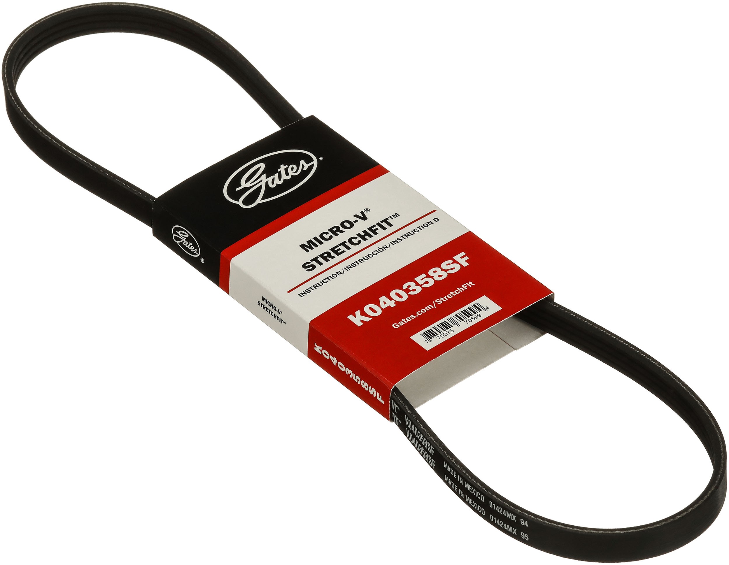 Gates K040358SF Stretch Fit Micro-V Serpentine Drive Belt