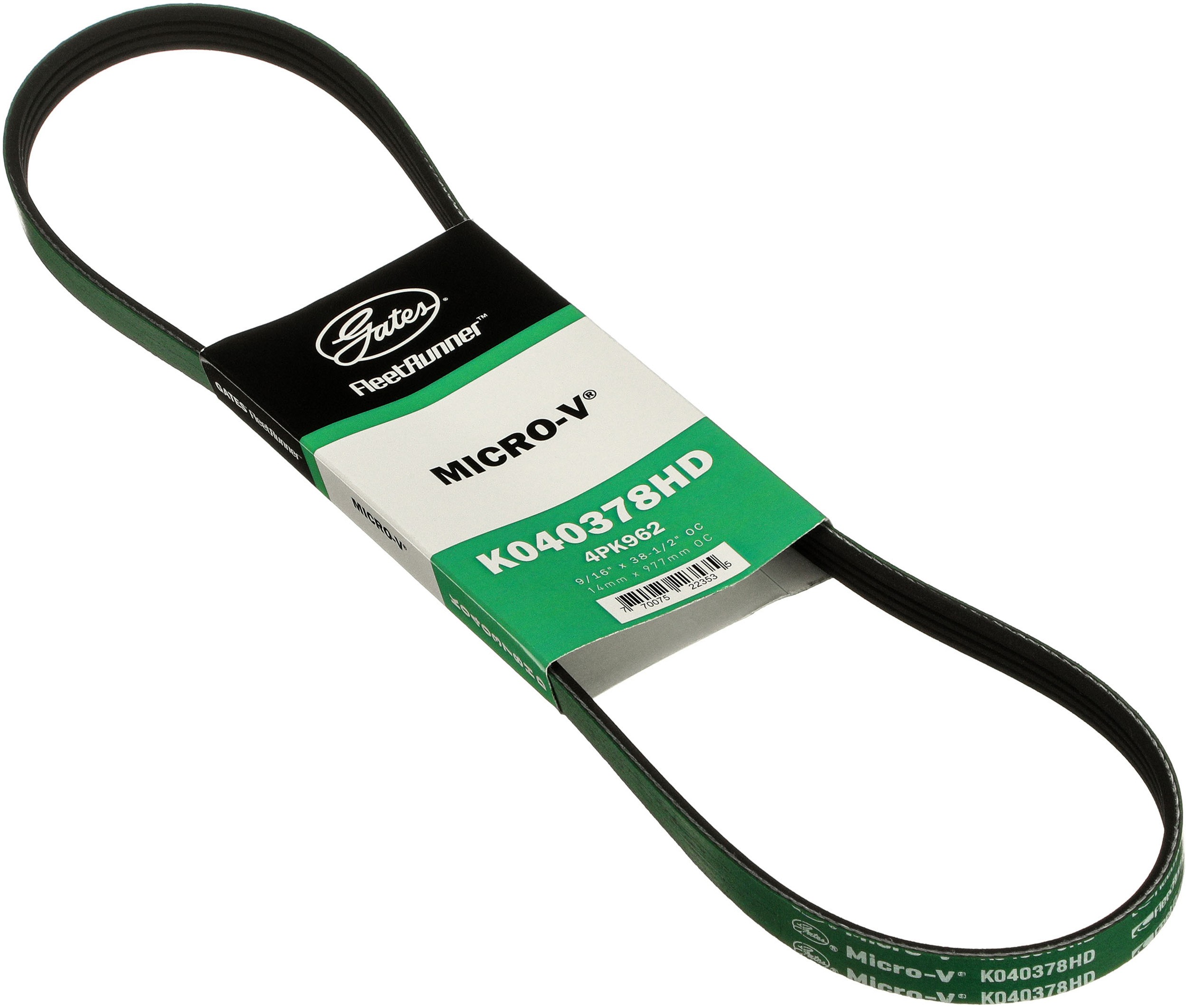 Gates K040378HD FleetRunner Heavy-Duty Micro-V Serpentine Drive Belt