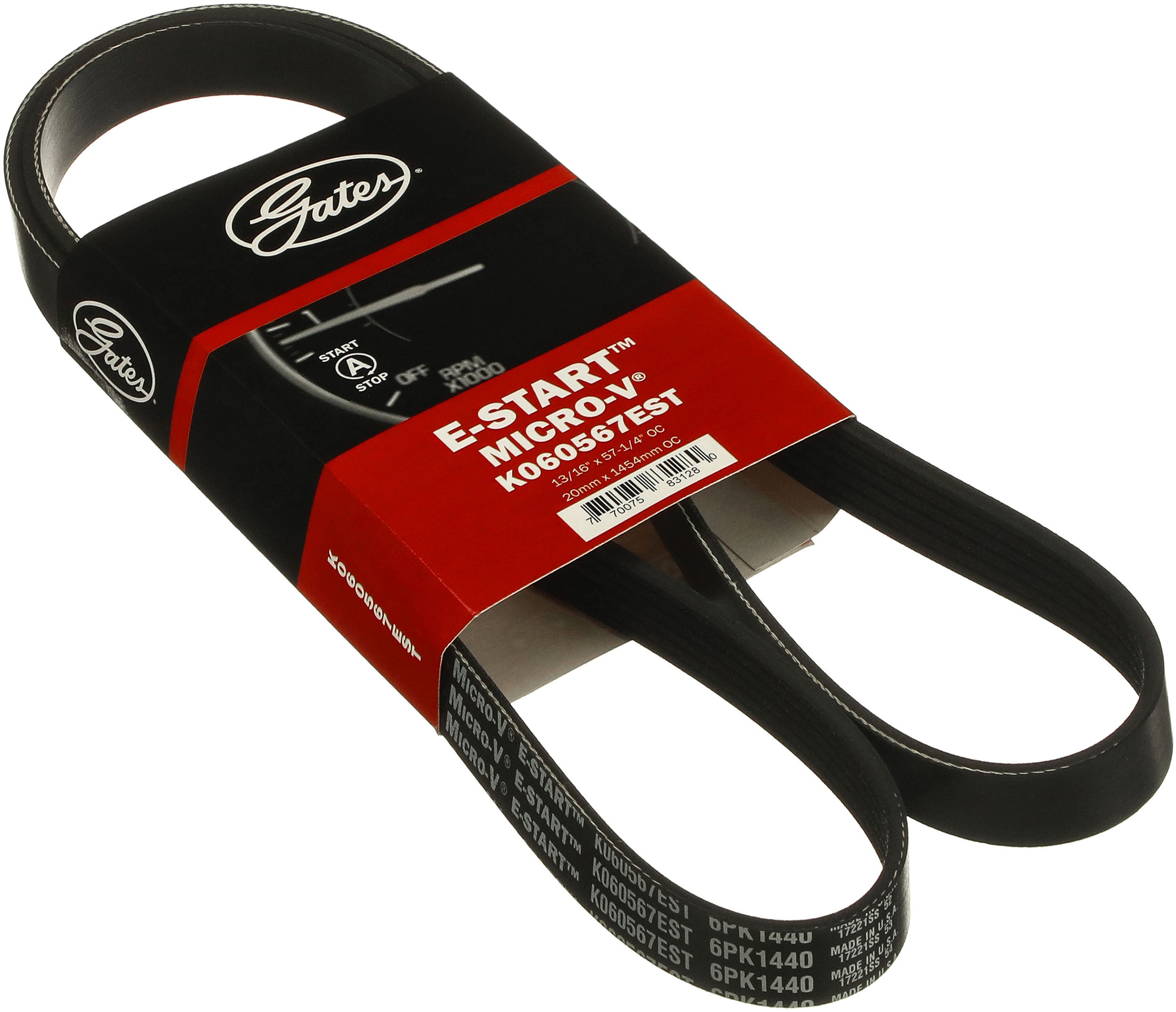 Gates K060567EST E-Start Micro-V Serpentine Drive Belt
