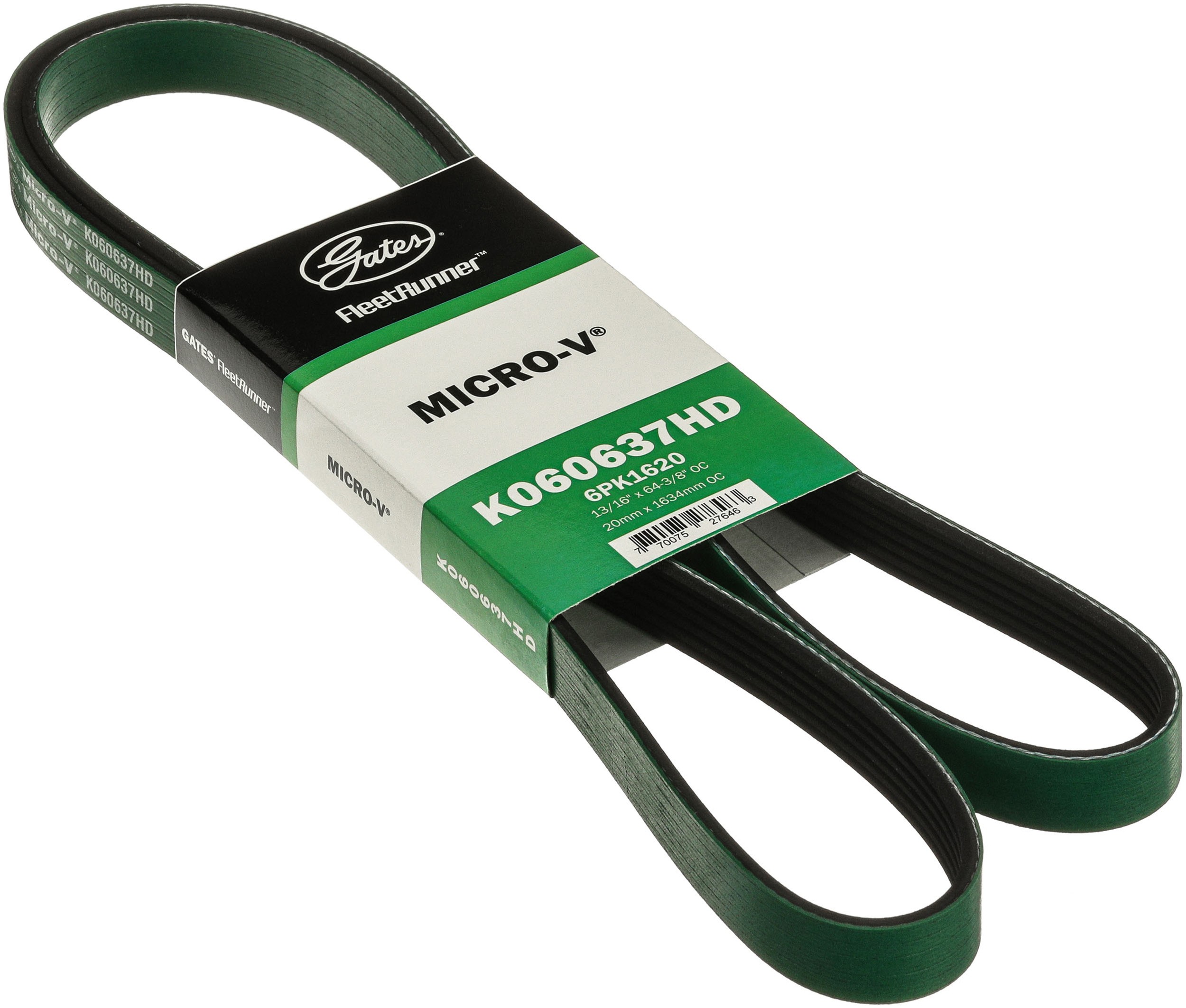 Gates K060637HD FleetRunner Heavy-Duty Micro-V Serpentine Drive Belt