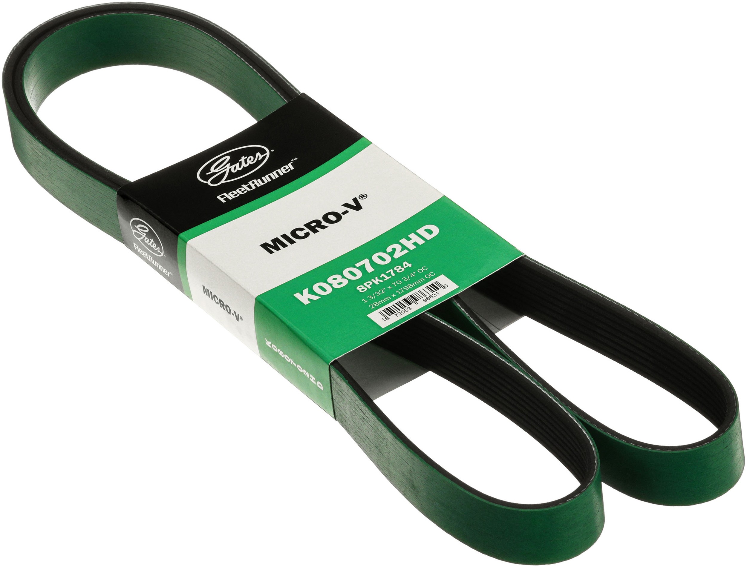 Gates K080702HD FleetRunner Heavy-Duty Micro-V Serpentine Drive Belt