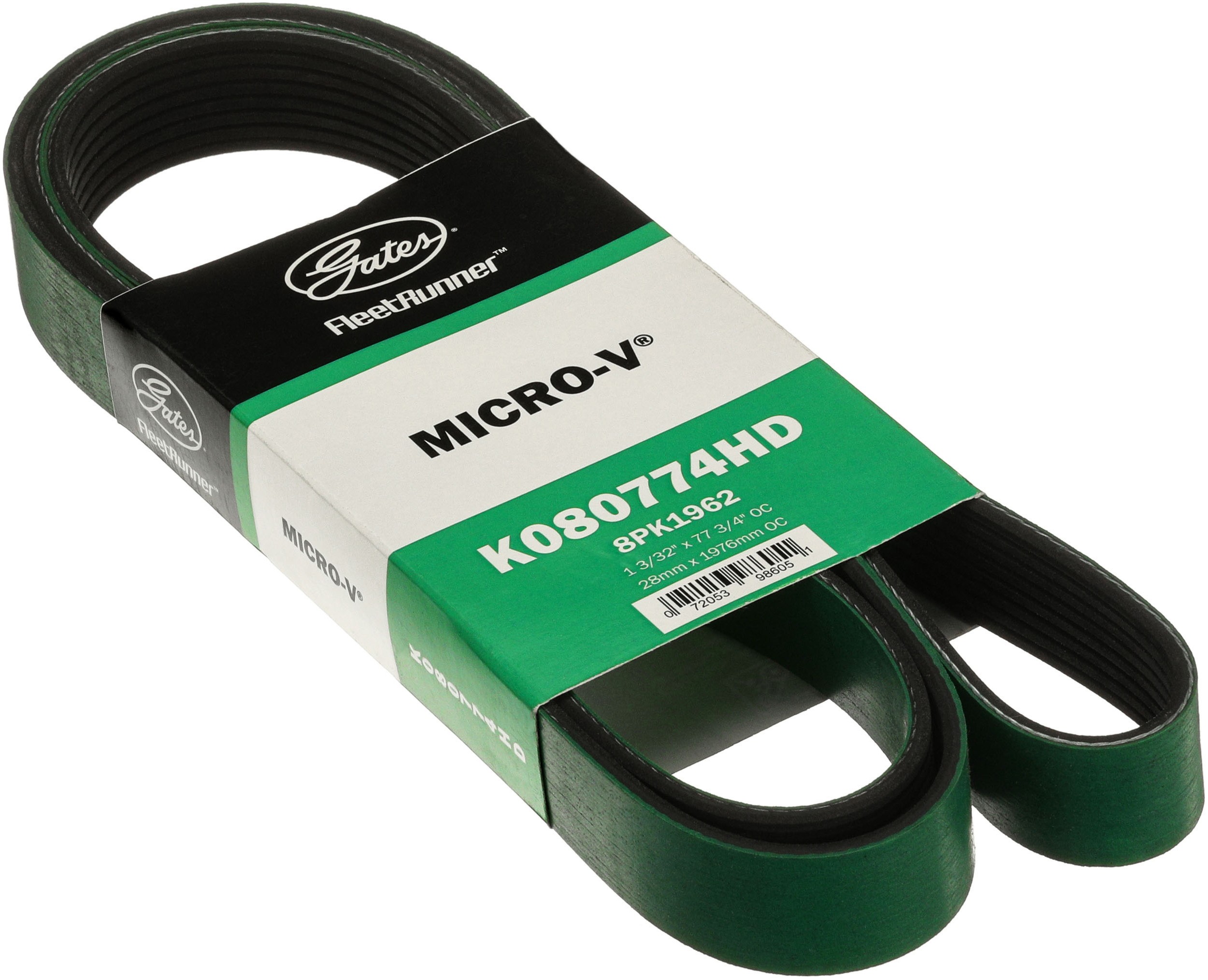 Gates K080774HD FleetRunner Heavy-Duty Micro-V Serpentine Drive Belt