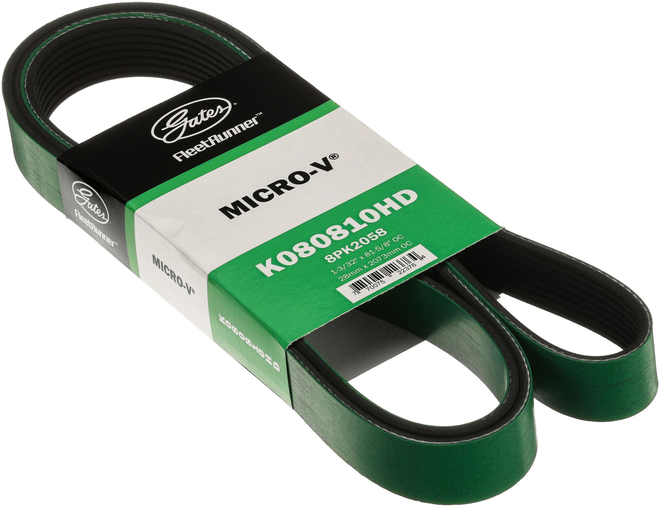Gates K080810HD FleetRunner Heavy-Duty Micro-V Serpentine Drive Belt