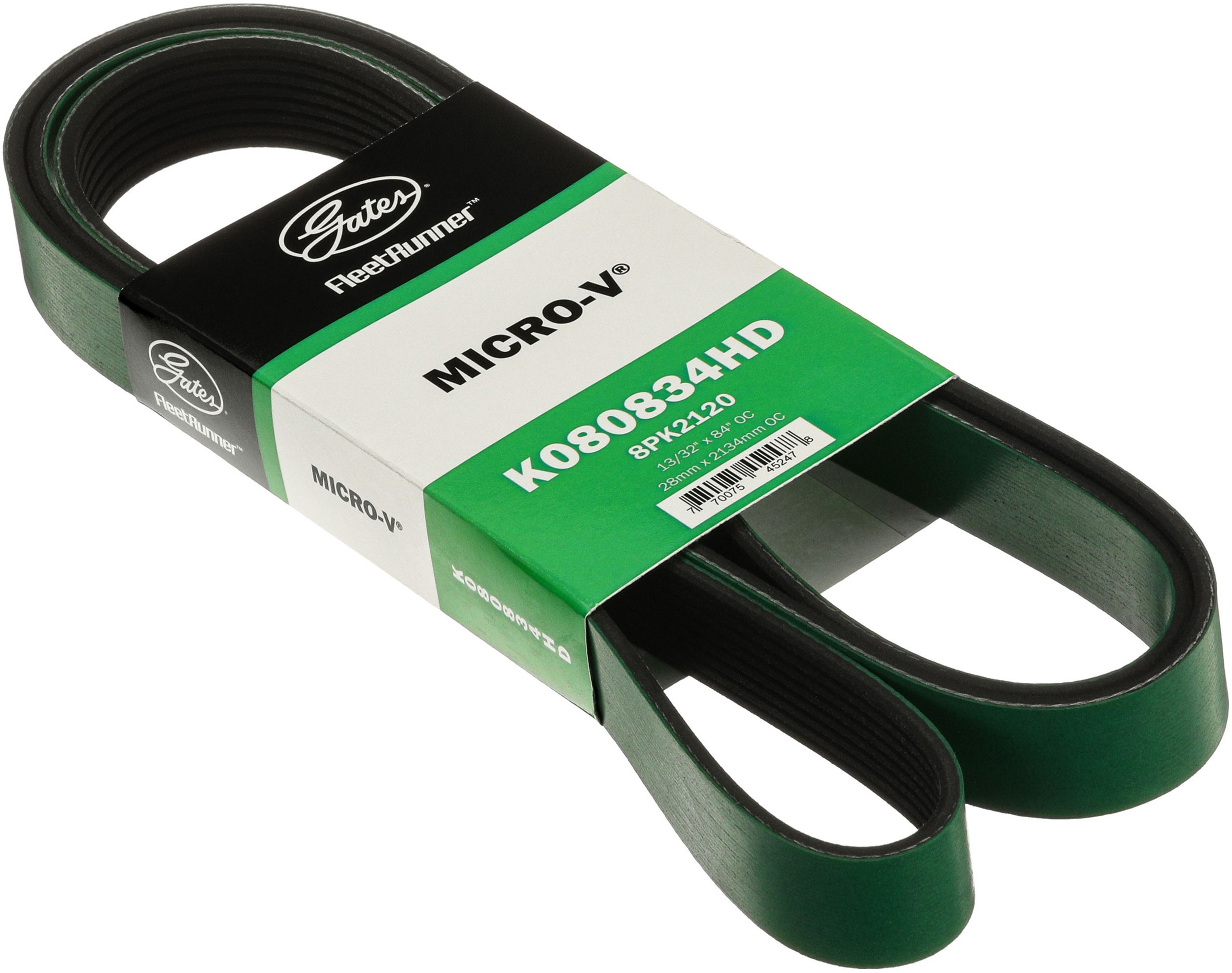 Gates K080834HD FleetRunner Heavy-Duty Micro-V Serpentine Drive Belt