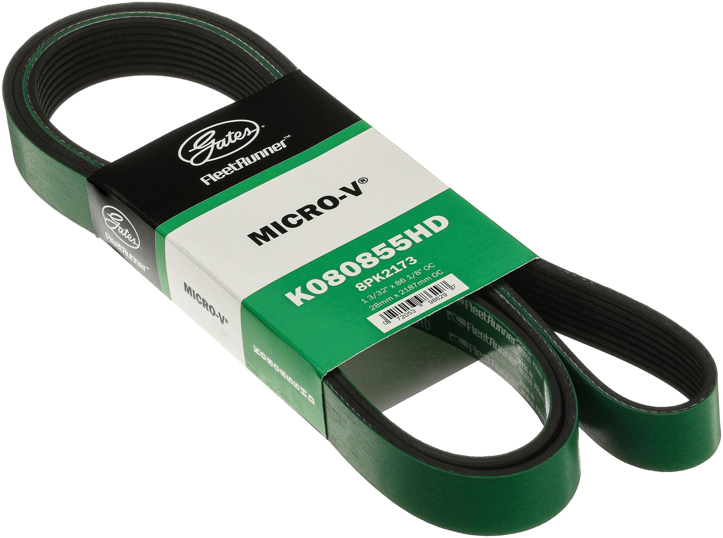 Gates K080855HD FleetRunner Heavy-Duty Micro-V Serpentine Drive Belt