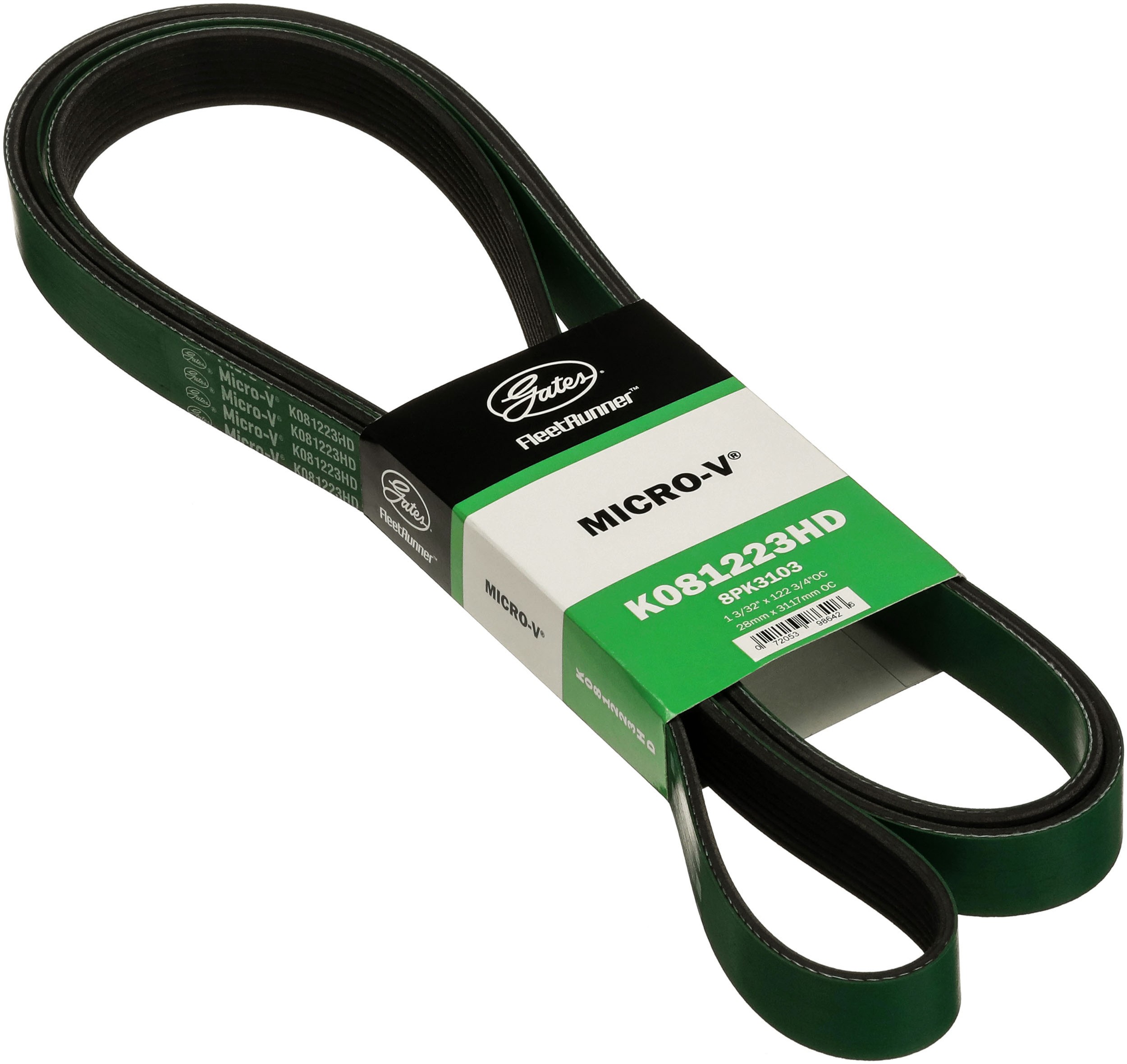 Gates K081223HD FleetRunner Heavy-Duty Micro-V Serpentine Drive Belt