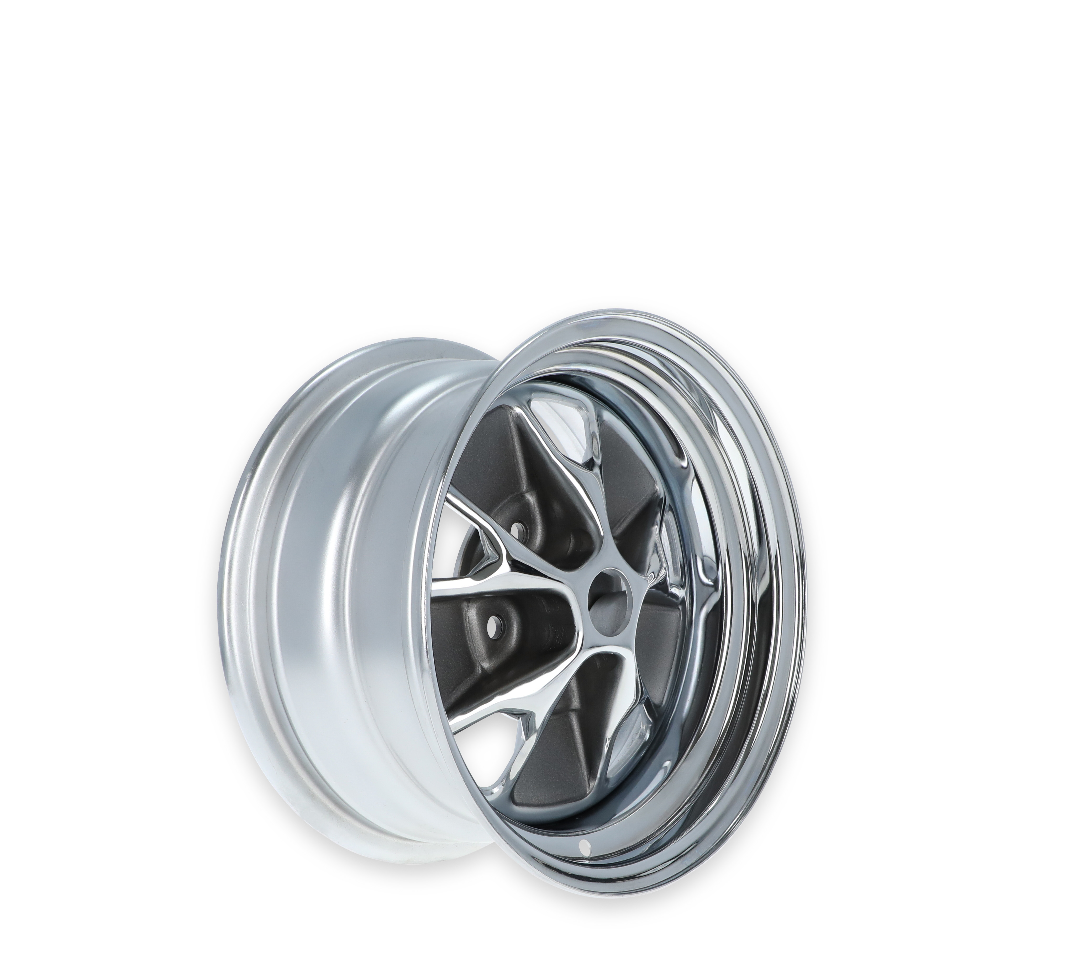 Scott Drake SDK-C5ZZ-1007-BR 14x7 Styled Steel Wheel Chrome/Charcoal