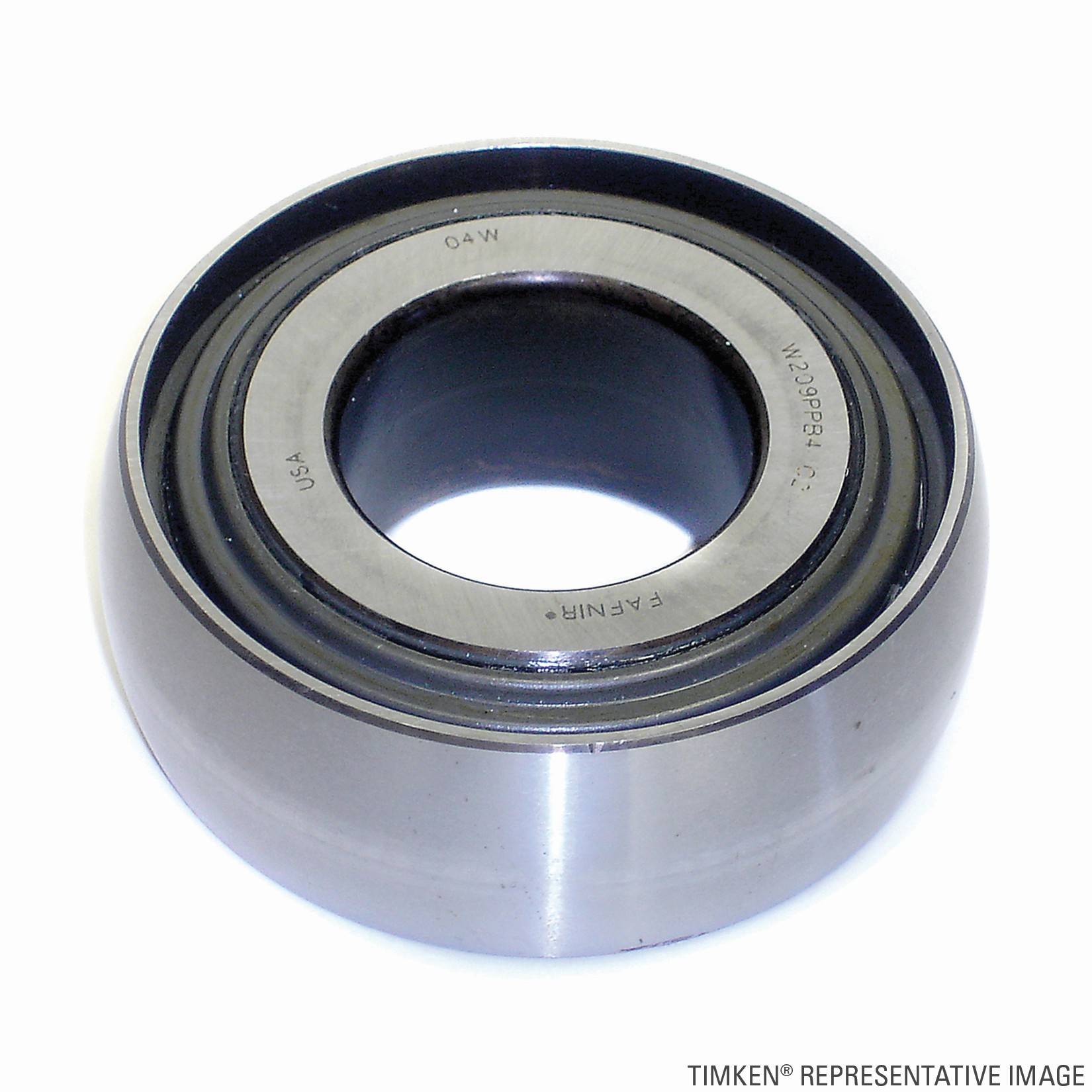 Timken W209PPB4 Tri-Ply Shrouded Seals, Spherical OD, Round Bore, Non-Relubricatable
