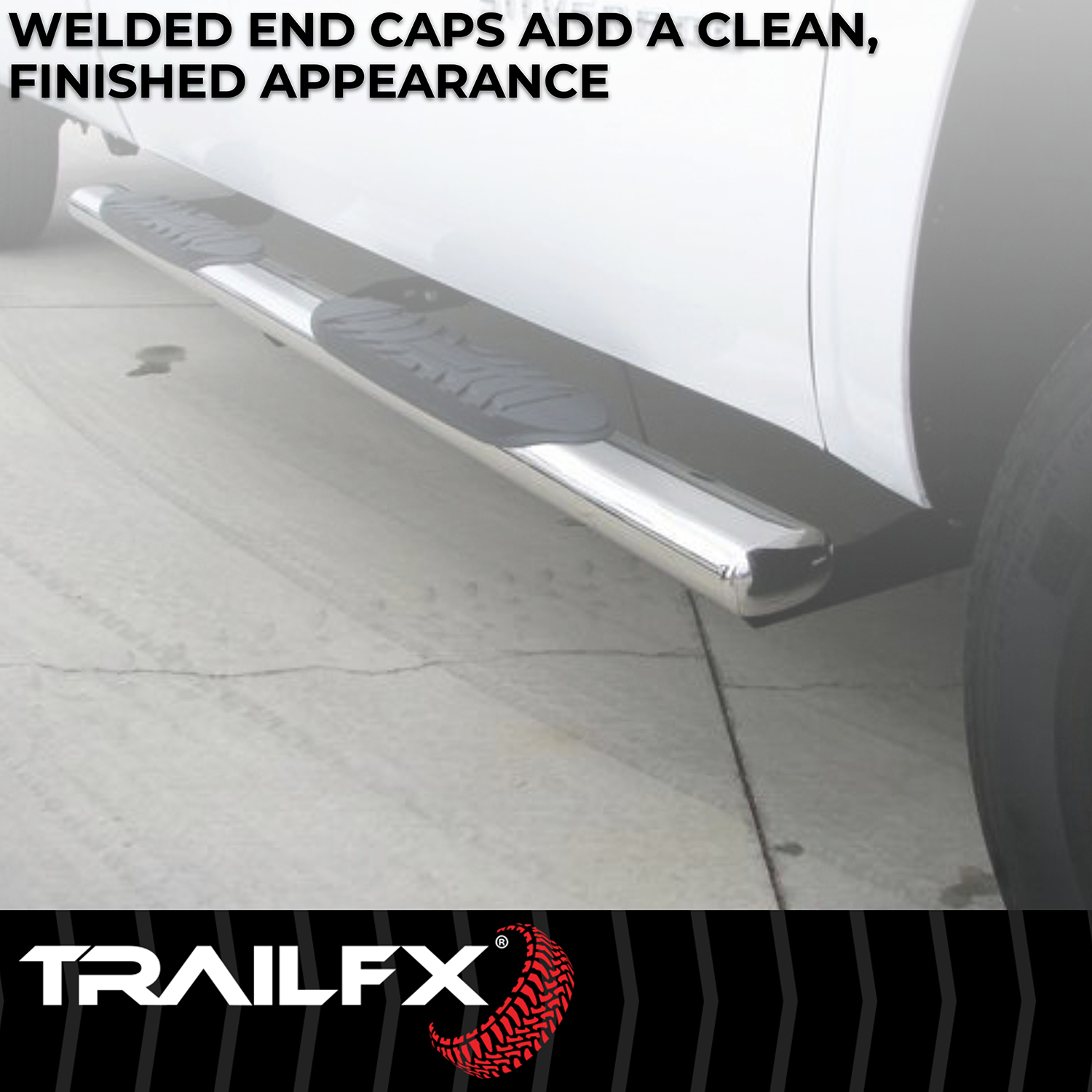 TrailFX 2940413051 4 Inch Oval Straight Pol Stainless Steel Rocker Panel Mount - Image 5