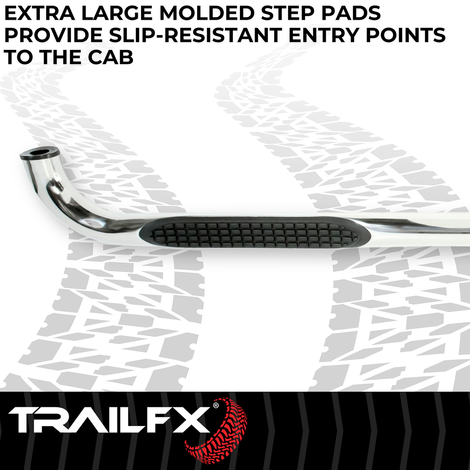 TrailFX A0009S 3 Inch Round Bent Pol Stainless Steel Rocker Panel Mount - Image 3