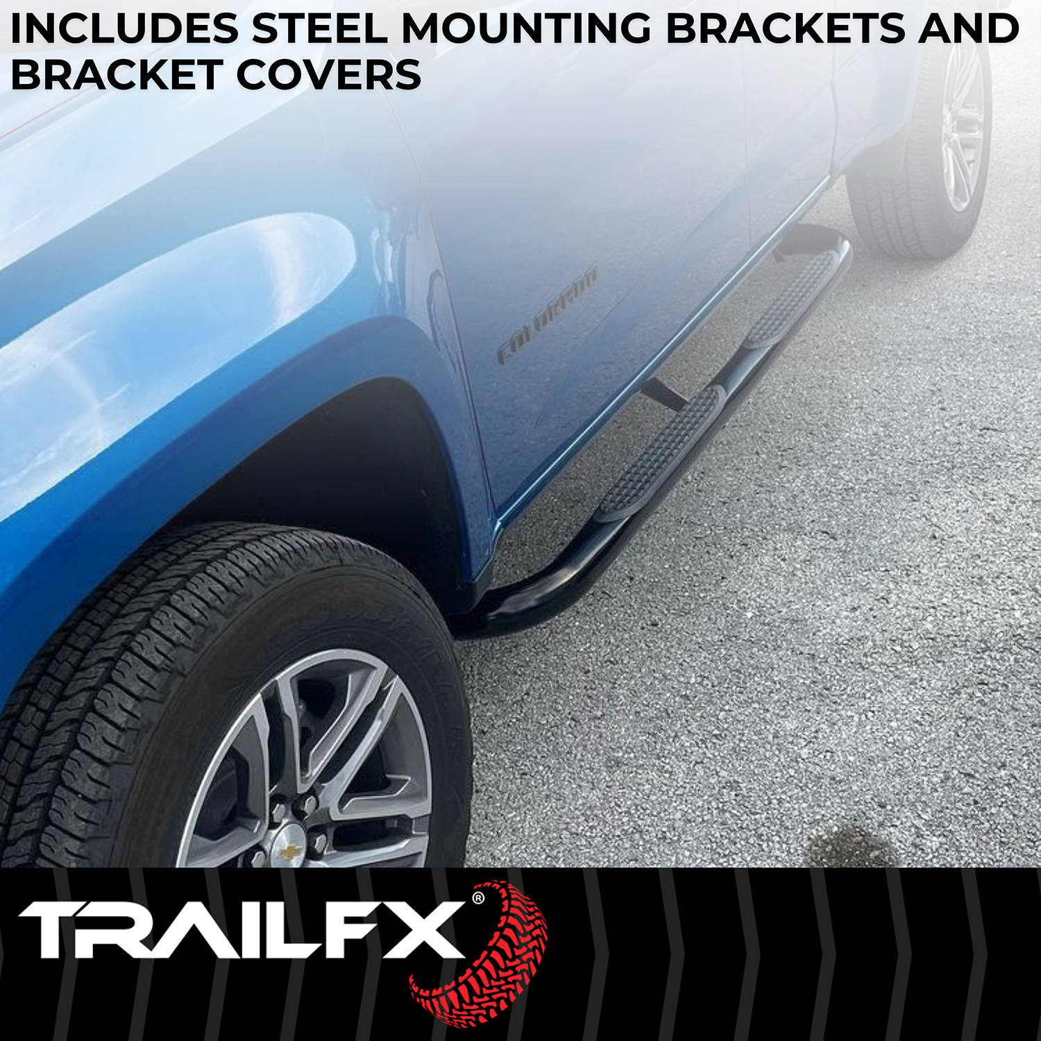 TrailFX A0027T 3 Inch Round Bent Textured Black Steel Without End Caps Frame Body Mount Bolts - Image 7