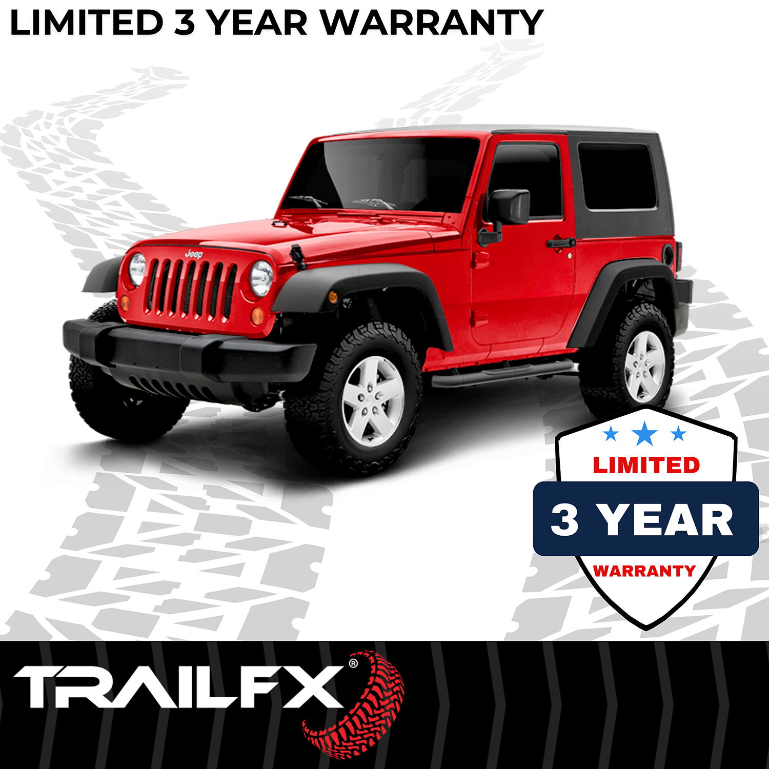 TrailFX A0027T 3 Inch Round Bent Textured Black Steel Without End Caps Frame Body Mount Bolts - Image 4