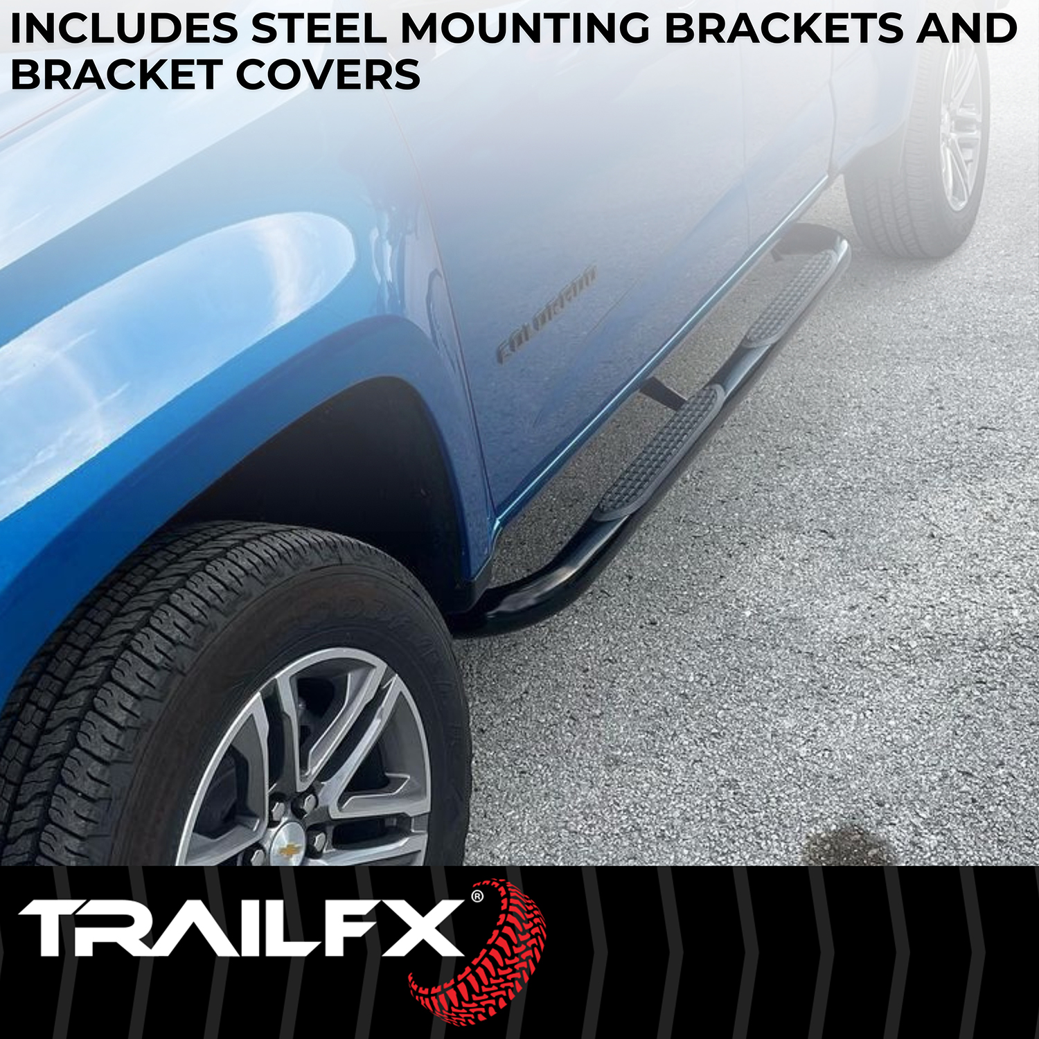 TrailFX A0041B 3 Inch Round Bent 60 Degree Pwdr Ctd Black Steel W/O End Caps Rocker Panel Mount - Image 6