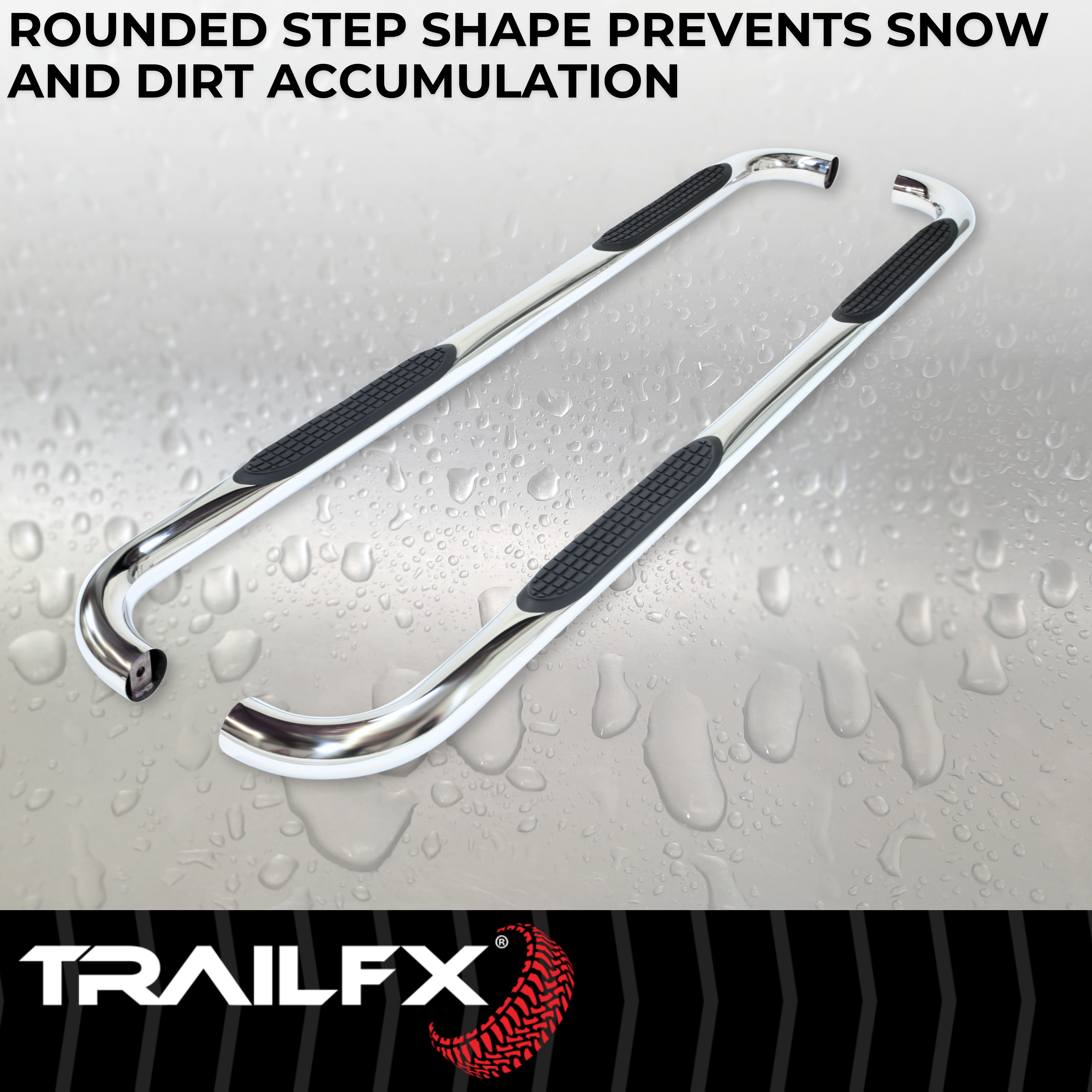 TrailFX A0041S 3 Inch Round Bent 60 Degree Pol Stainless Steel W/O End Caps Rocker Panel Mount - Image 5