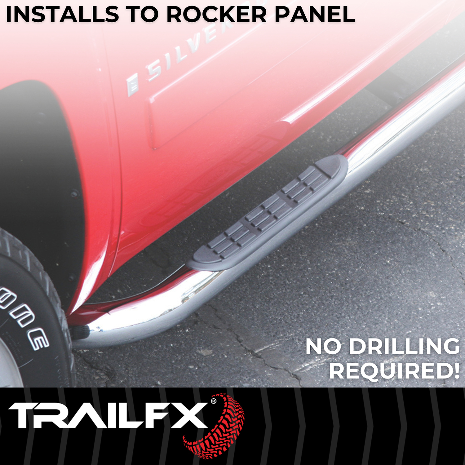 TrailFX A0046S 3 Inch Round Bent 60 Degree Pol Stainless Steel W/O End Caps Rocker Panel Mount - Image 4