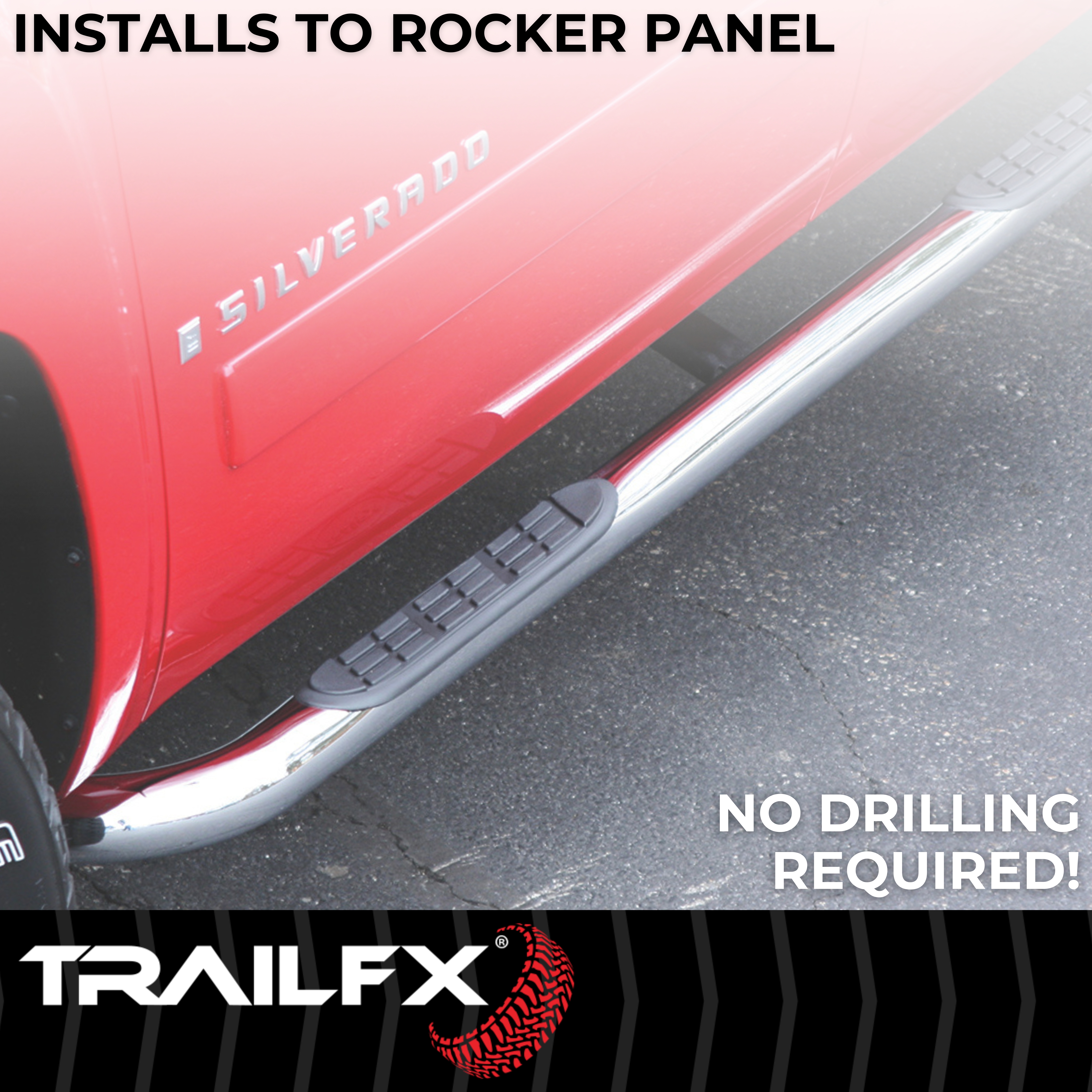 TrailFX A0049S 3 Inch Round Bent 60 Degree Pol Stainless Steel W/O End Caps Rocker Panel Mount - Image 2