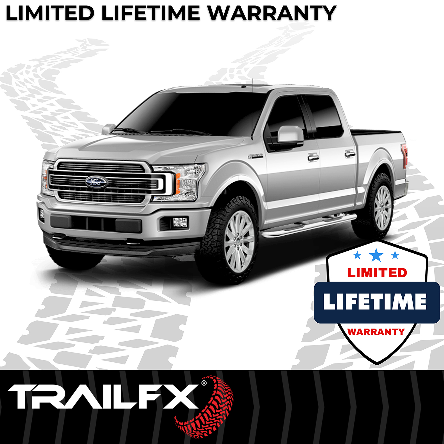 TrailFX A0052S 3 Inch Round Bent 90 Degree Pol Stainless Steel W/O End Caps Rocker Panel Mount - Image 2