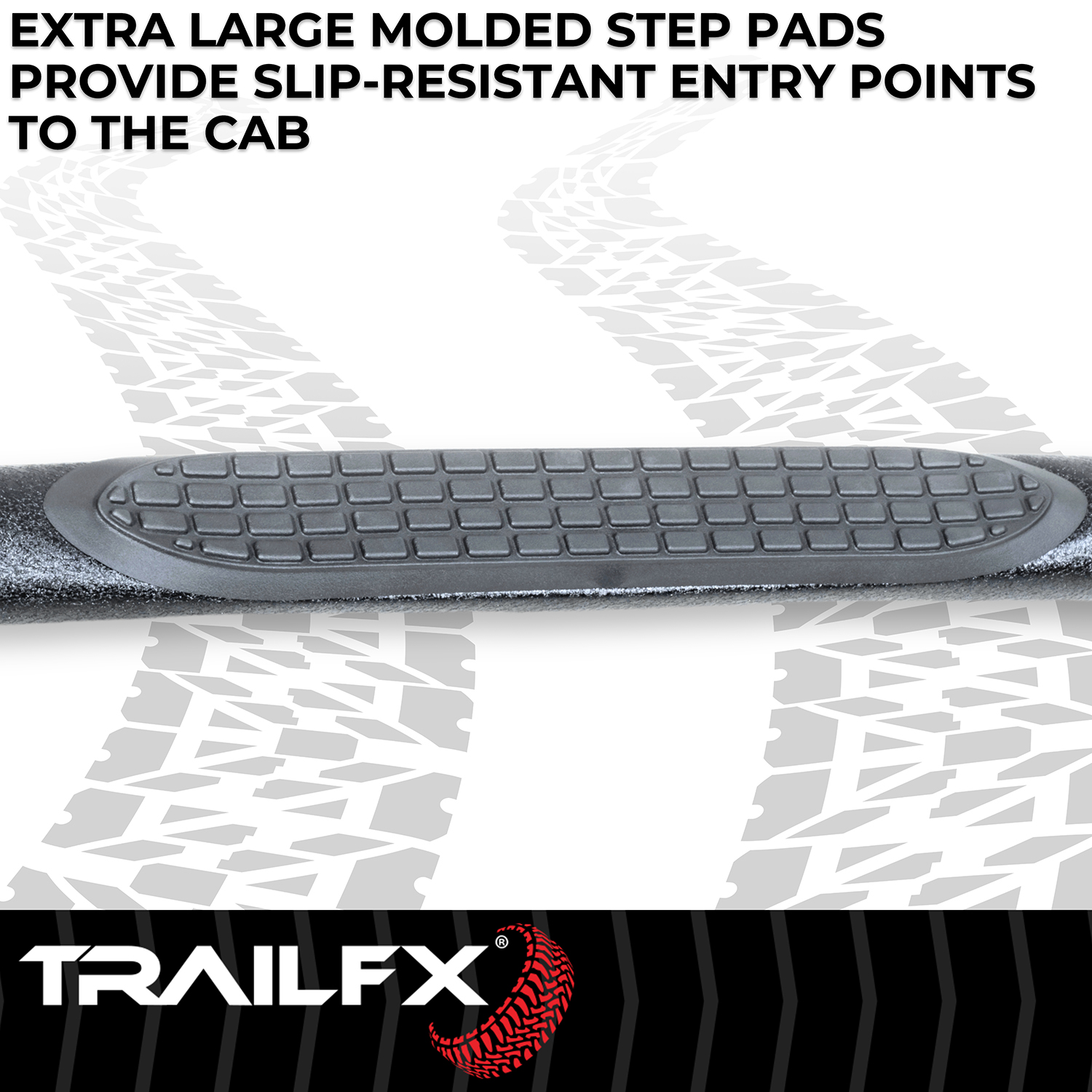 TrailFX A0056T With Step Pads 3 In Round Bent 90 Degree Powder Coated Black Steel Without End C - Image 4