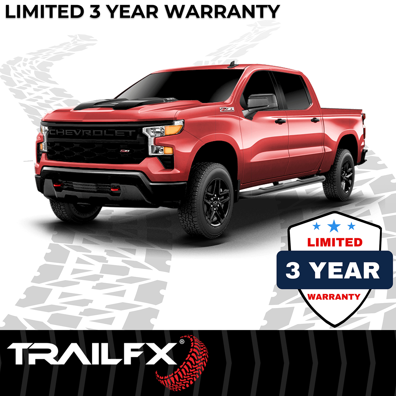 TrailFX A1002B 4 Inch Oval Bent Powder Coated Titanium Black Mild Steel Rocker Panel Mount - Image 2