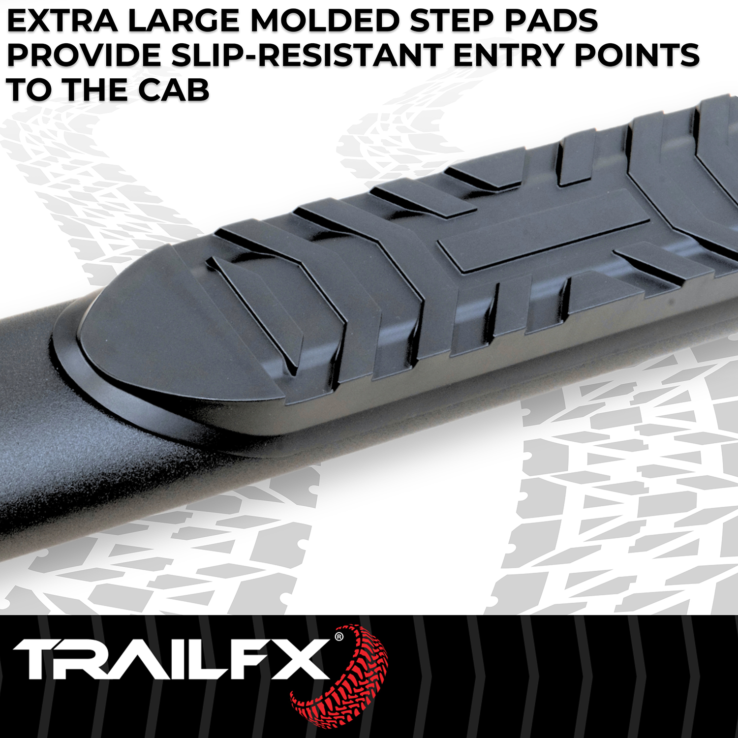 TrailFX A1006B 4 Inch Oval Bent Powder Coated Titanium Black Mild Steel Rocker Panel Mount - Image 4