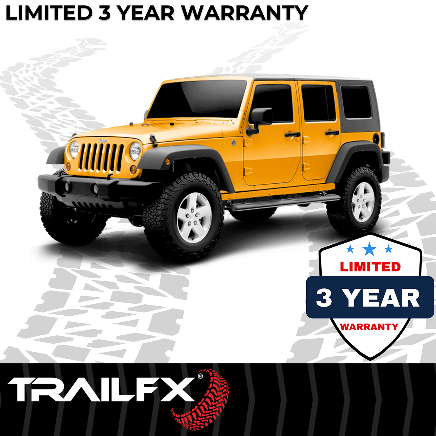 TrailFX A1510B 4 Inch Oval Straight Powder Coated Black Mild Steel Rocker Panel Mount - Image 8