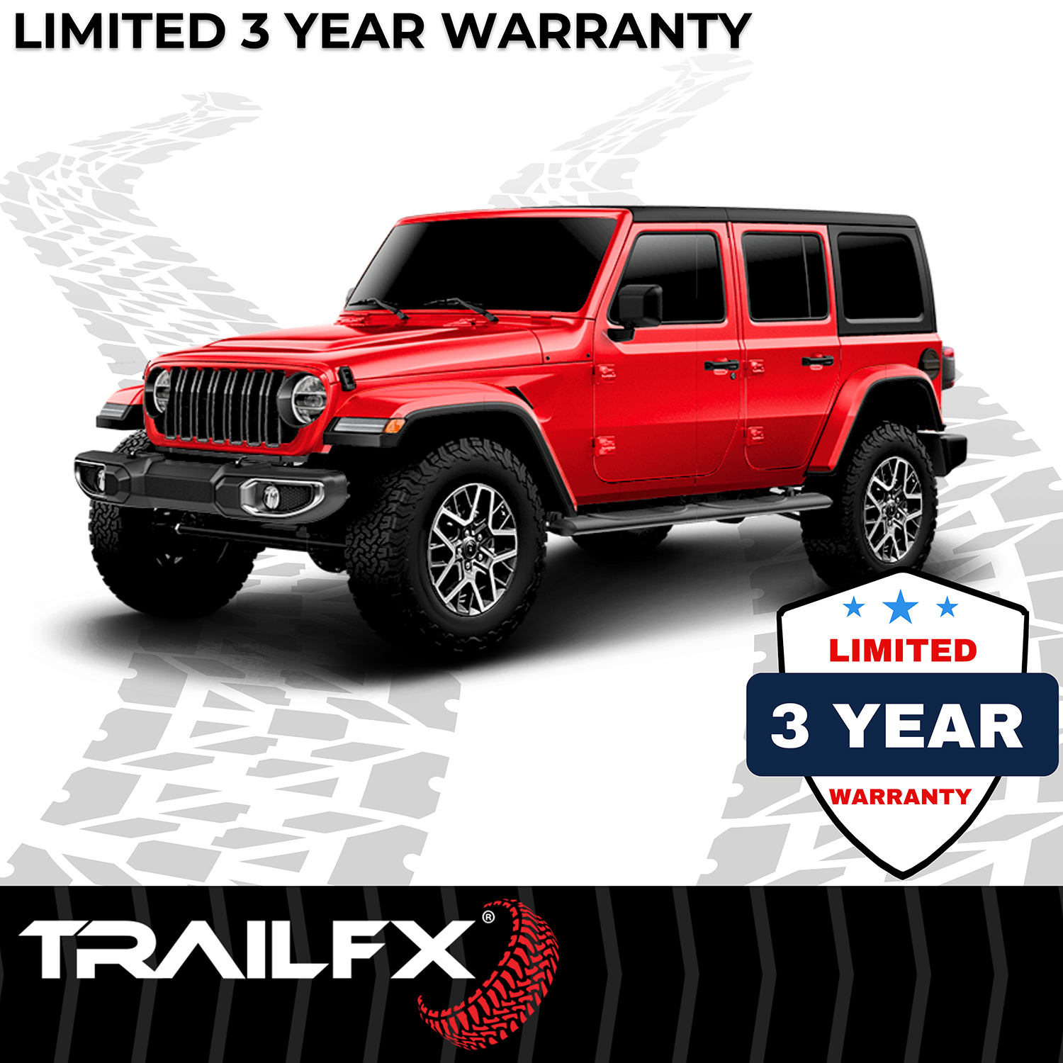 TrailFX A1545T With Step Pads 4 In Oval Straight Powder Coated Black Mild Steel With Welded End - Image 4