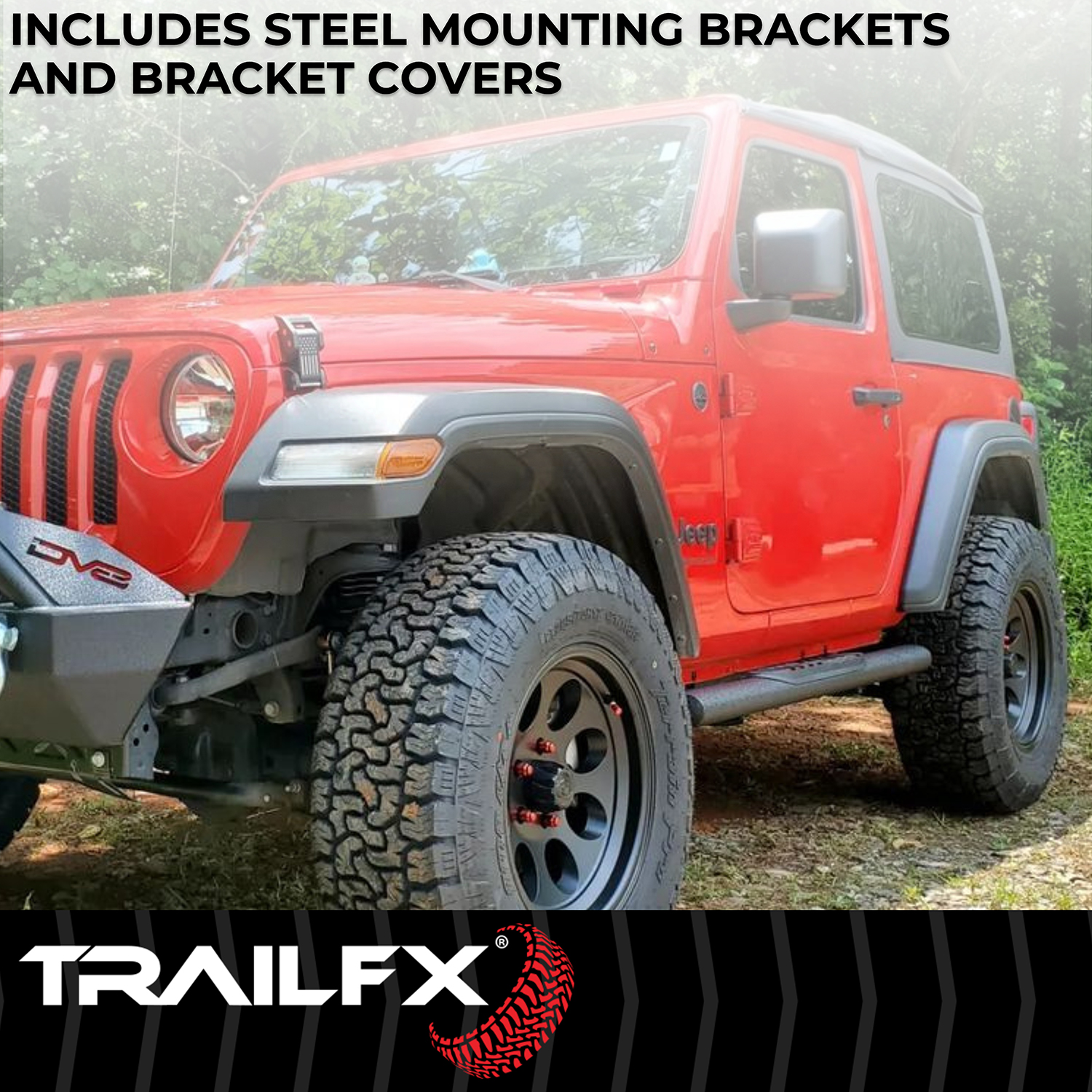 TrailFX A1546T With Step Pads 4 In Oval Straight Powder Coated Black Mild Steel With Welded End - Image 7