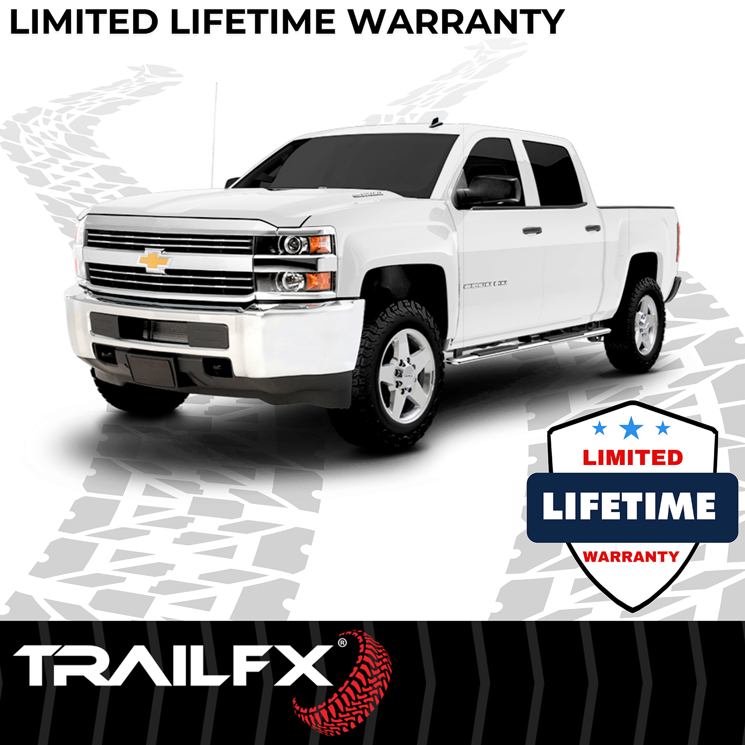 TrailFX A4002S 4 Inch Trapezoid Straight Pol Stainless Steel Plastic End Caps - Image 3