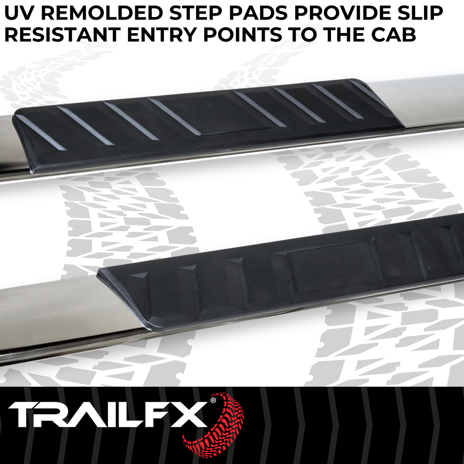 TrailFX A4004S 4 Inch Trapezoid Straight Pol Stainless Steel Plastic End Caps - Image 6