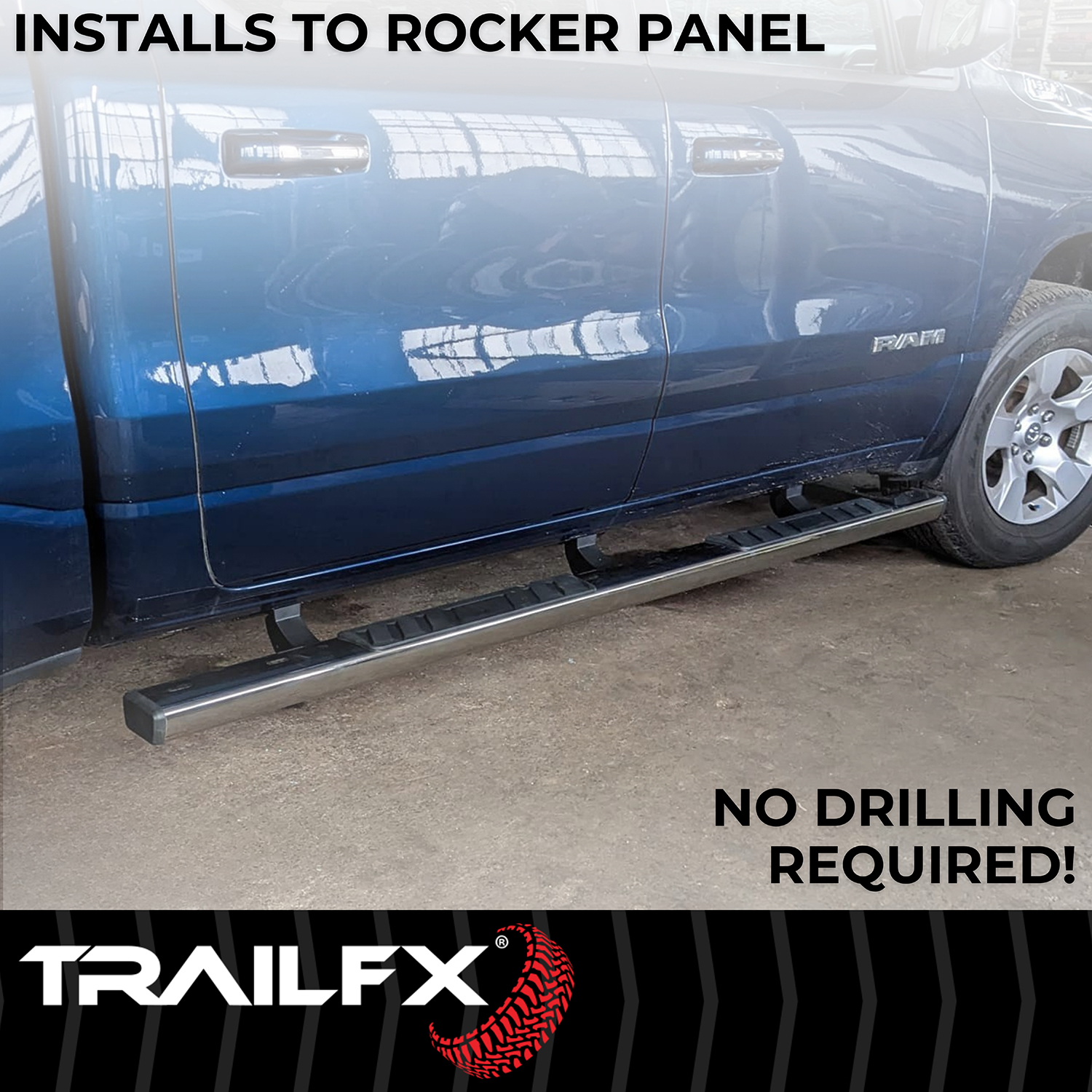 TrailFX A4014S 4 Inch Trapezoid Straight Pol Stainless Steel Plastic End Caps - Image 8