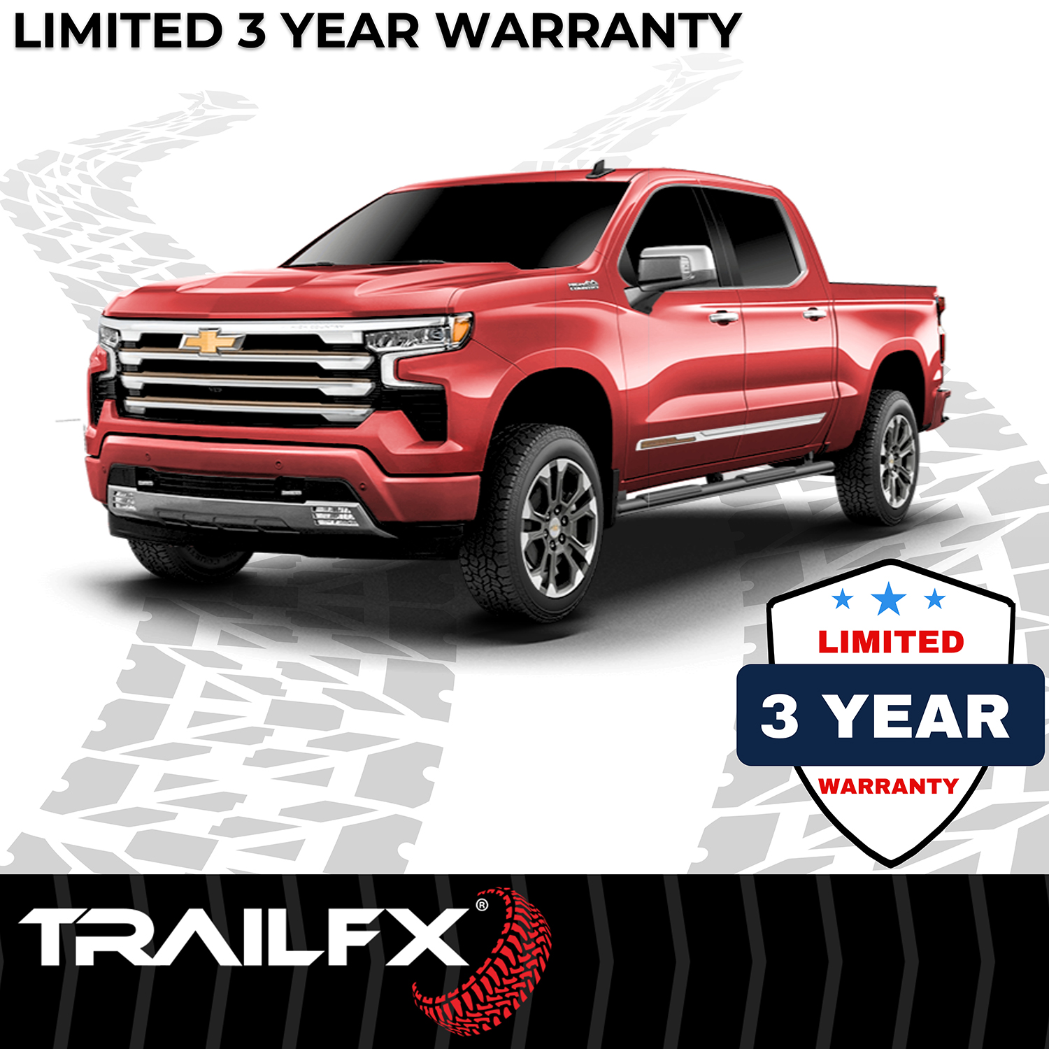 TrailFX A4017B With Step Pads 4 In Trapezoidal Straight Powder Coated Titanium Black Steel With - Image 6