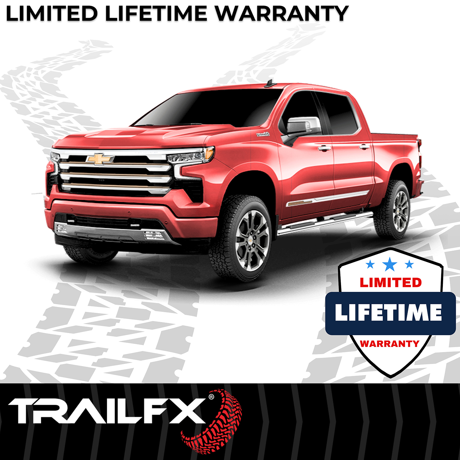 TrailFX A4017S With Step Pads 4 In Trapezoidal Straight Pol Stainless Steel With Plastic End Ca - Image 6