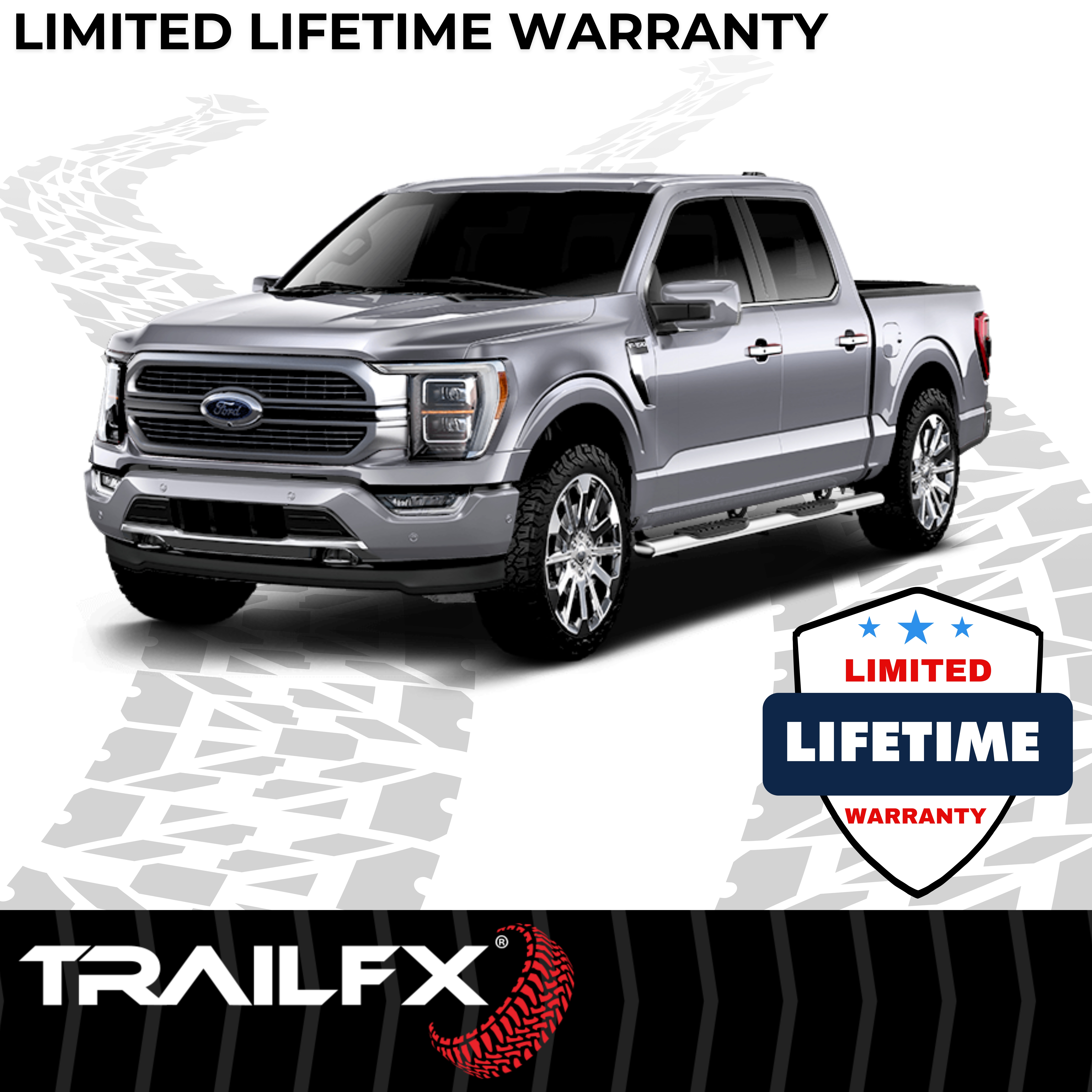 TrailFX A7016S 5 Inch Oval Straight Pol Stainless Steel Rocker Panel Mount - Image 2