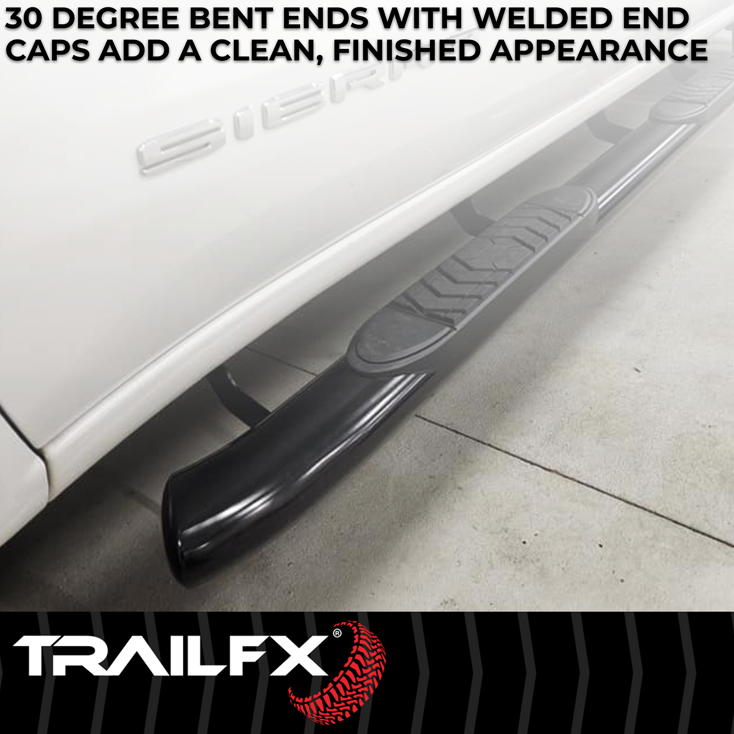 TrailFX A7063B 5 Inch Oval Bent Powder Coated Black Steel Rocker Panel Mount - Image 4