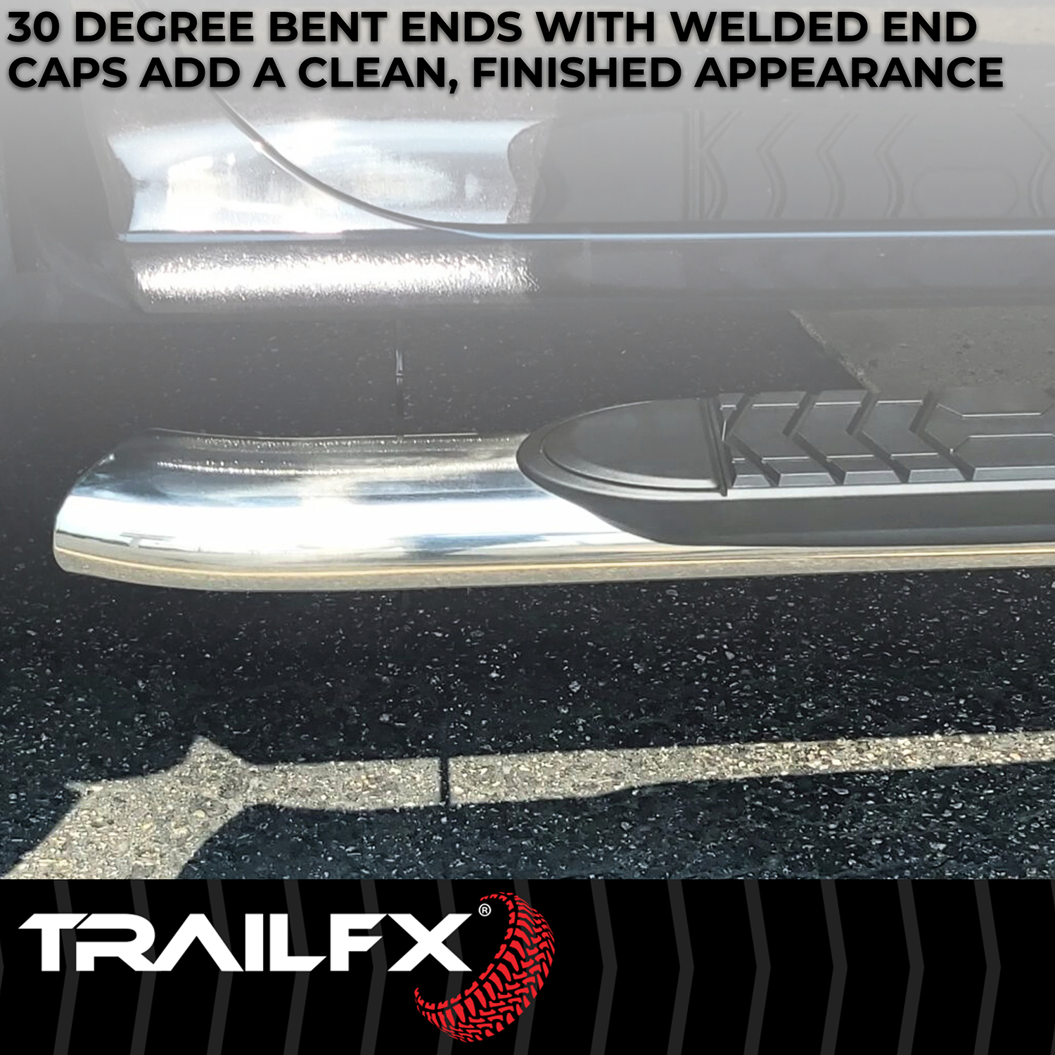 TrailFX A7063S 5 Inch Oval Bent Pol Stainless Steel Rocker Panel Mount - Image 5