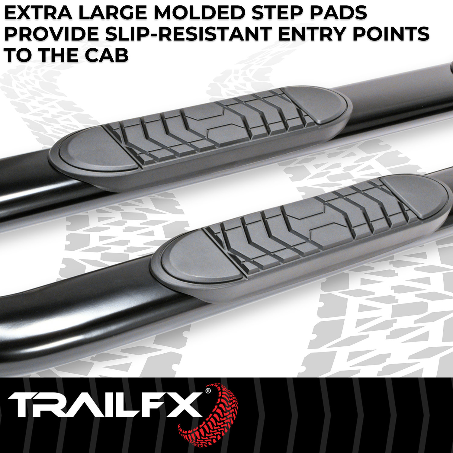 TrailFX A7064B 5 Inch Oval Bent Powder Coated Black Steel Rocker Panel Mount - Image 2