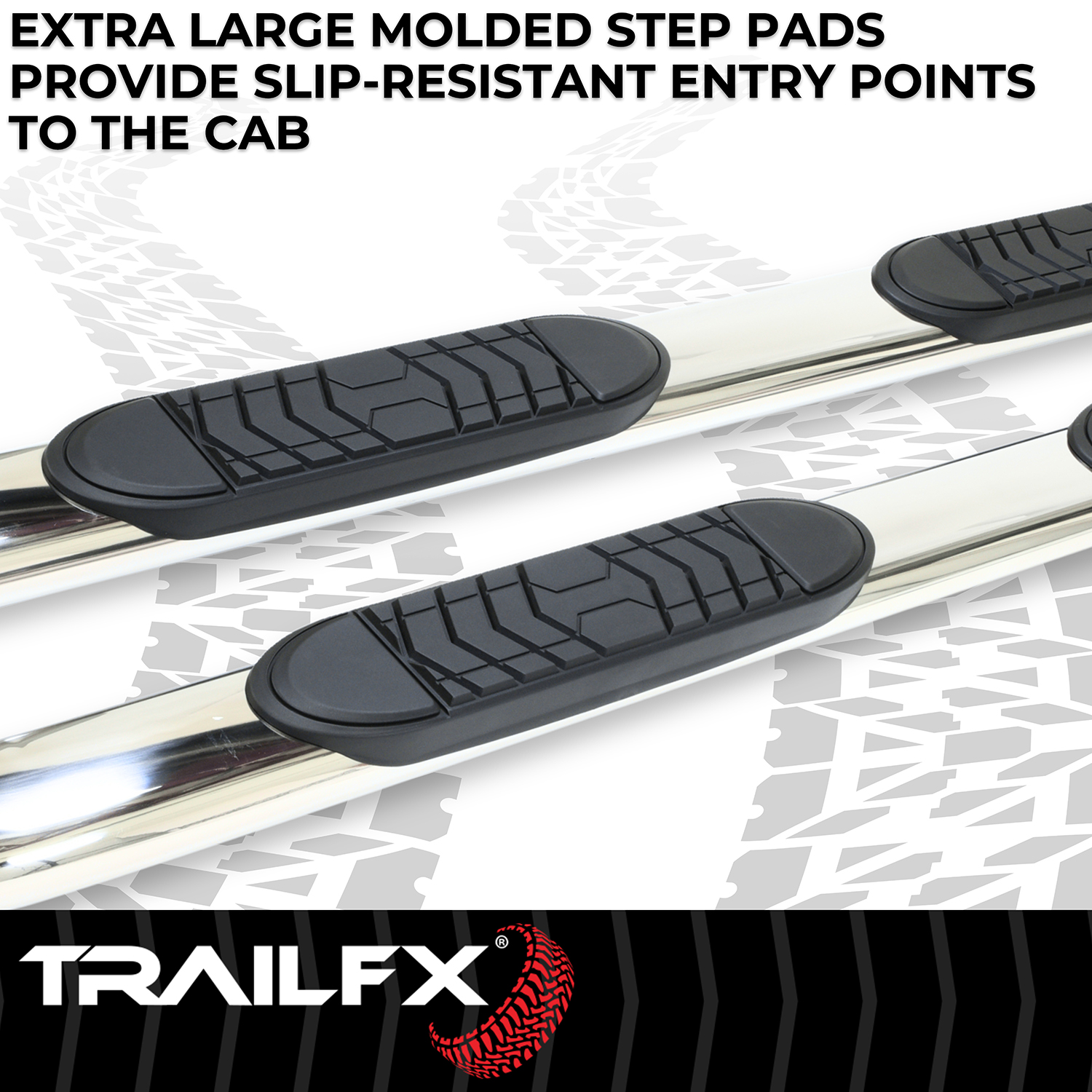 TrailFX A7064S 5 Inch Oval Bent Pol Stainless Steel Rocker Panel Mount - Image 7